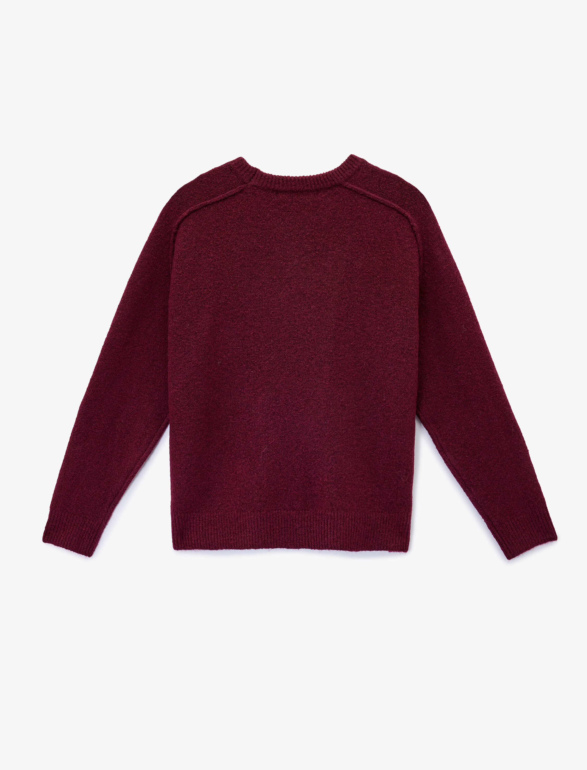   Uzun Kollu Bisiklet Yaka Dikiş Detaylı Basic Triko Kazak