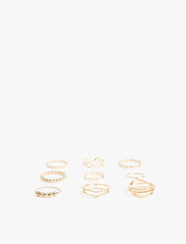 Kadın Burgu 9'lü Yüzük Seti