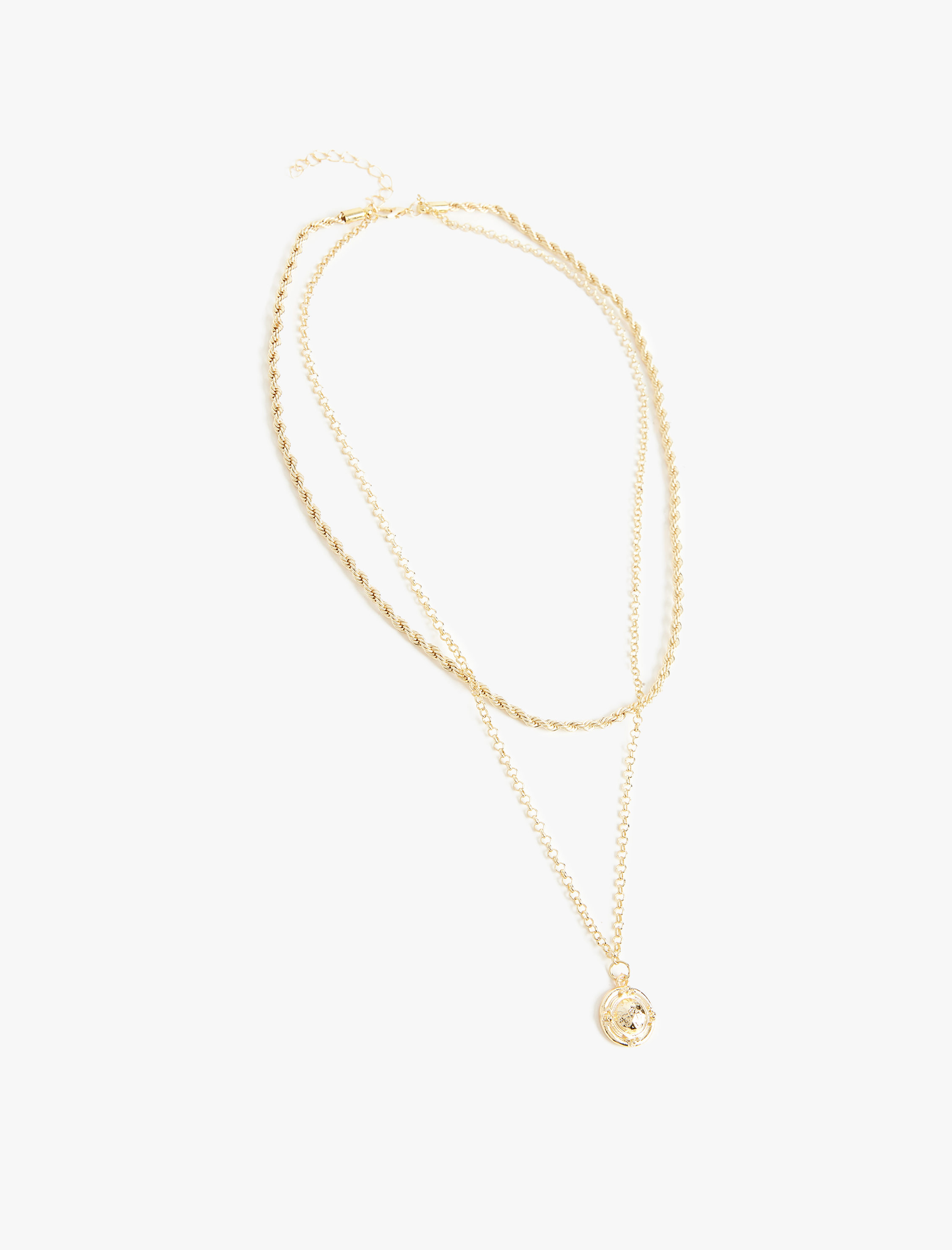  Kadın Charm Detaylı 2'li Zincir Kolye