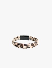 İp Detaylı Suni Deri Bileklik