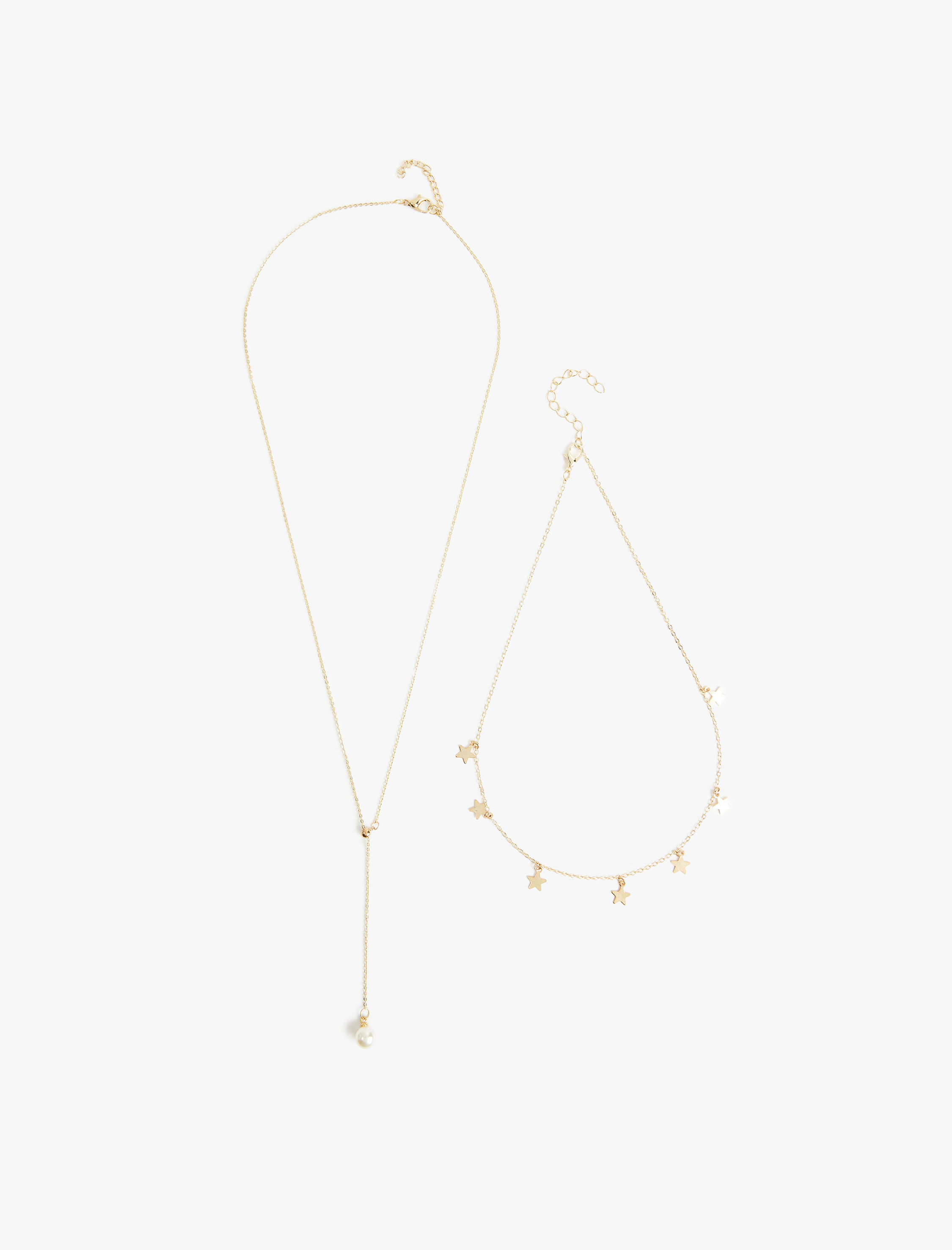  Kadın Sallantılı İnci Detaylı Yıldızlı Kolye