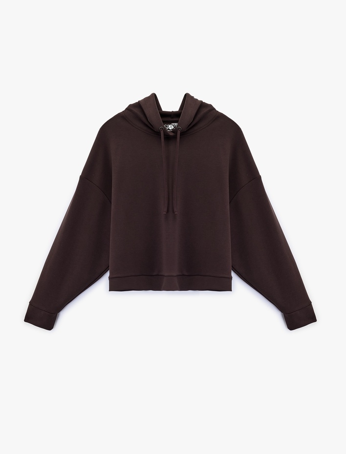  Kapüşonlu Uzun Kollu Oversize Modal Sweatshirt