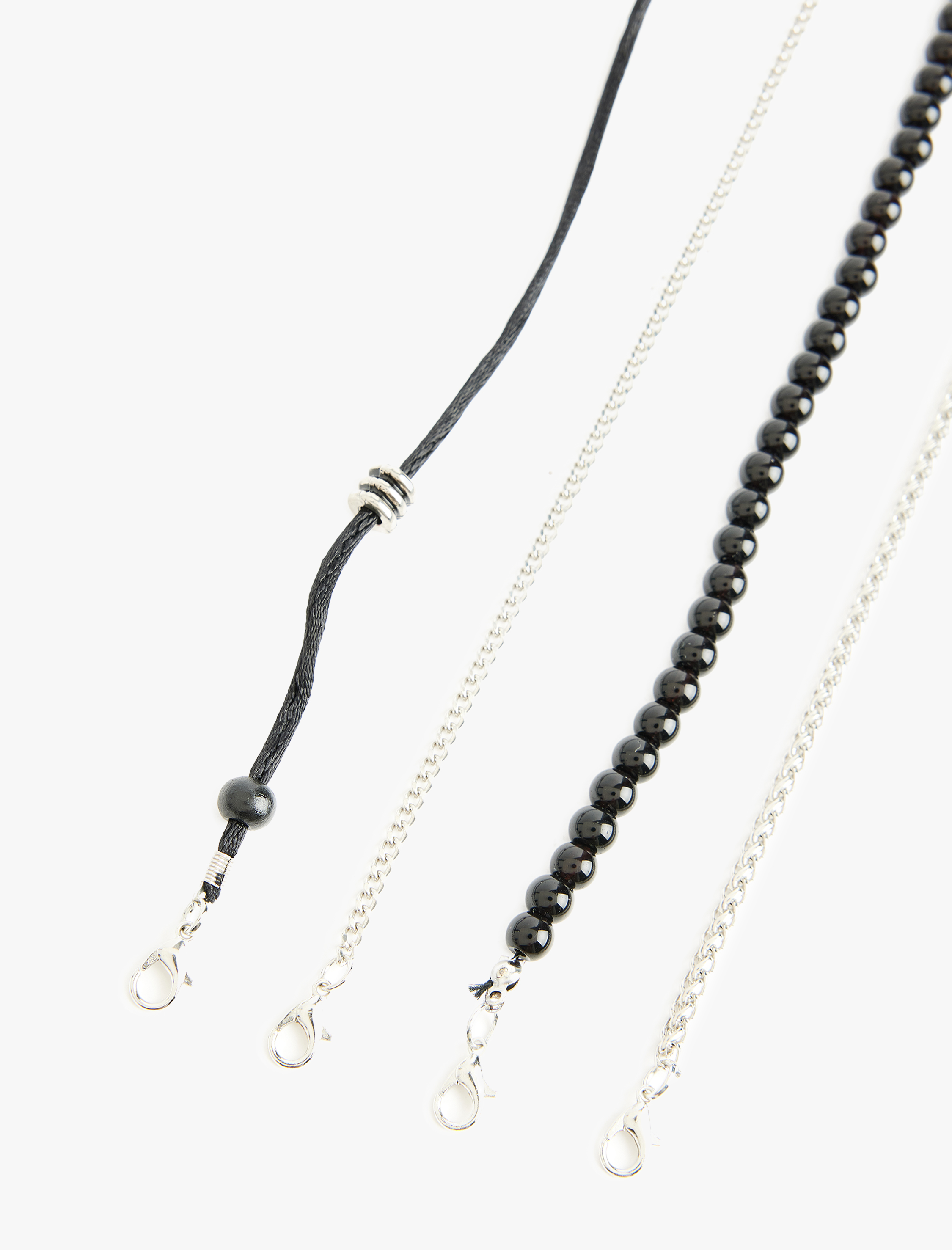  Erkek Boncuklu 4'lü Zincir Bileklik Seti