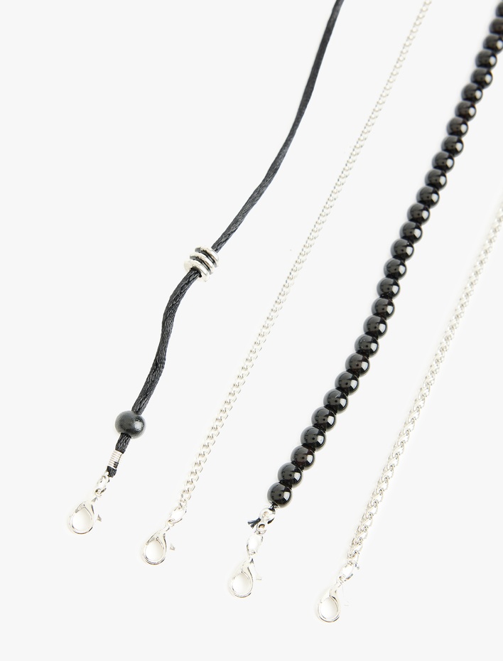 Erkek Boncuklu 4'lü Zincir Bileklik Seti