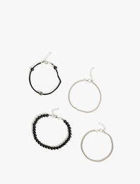 Boncuklu 4'lü Zincir Bileklik Seti