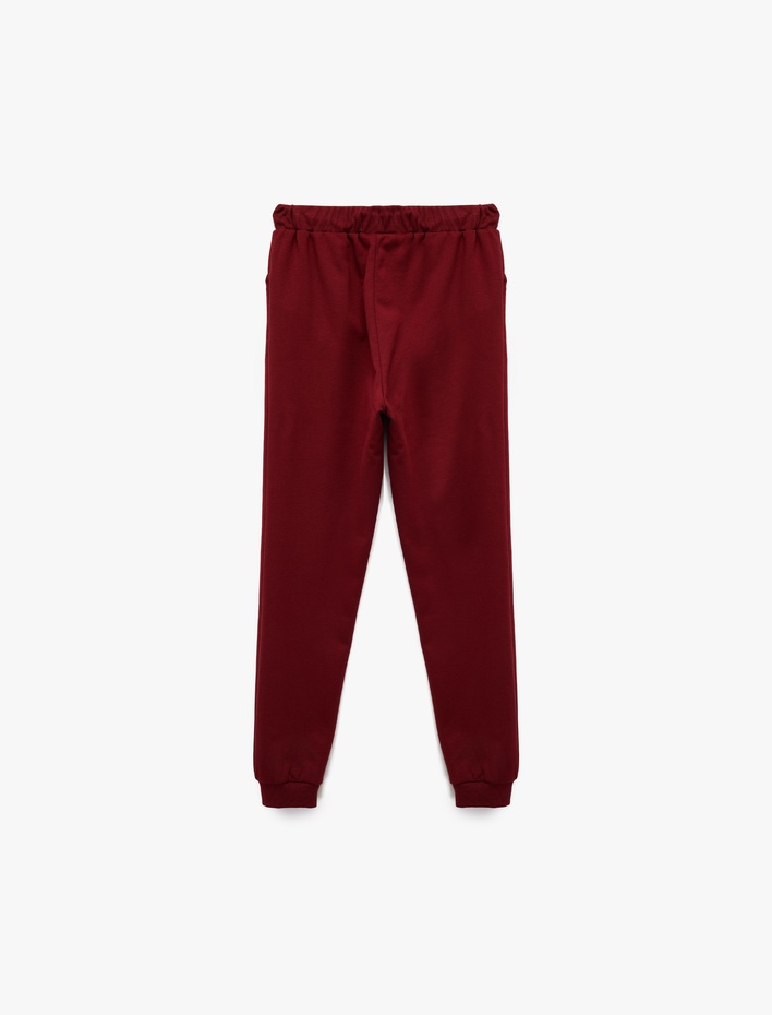 Erkek Çocuk Pamuklu Cepli Beli Bağlamalı Şardonlu Basic Okul Eşofman Altı