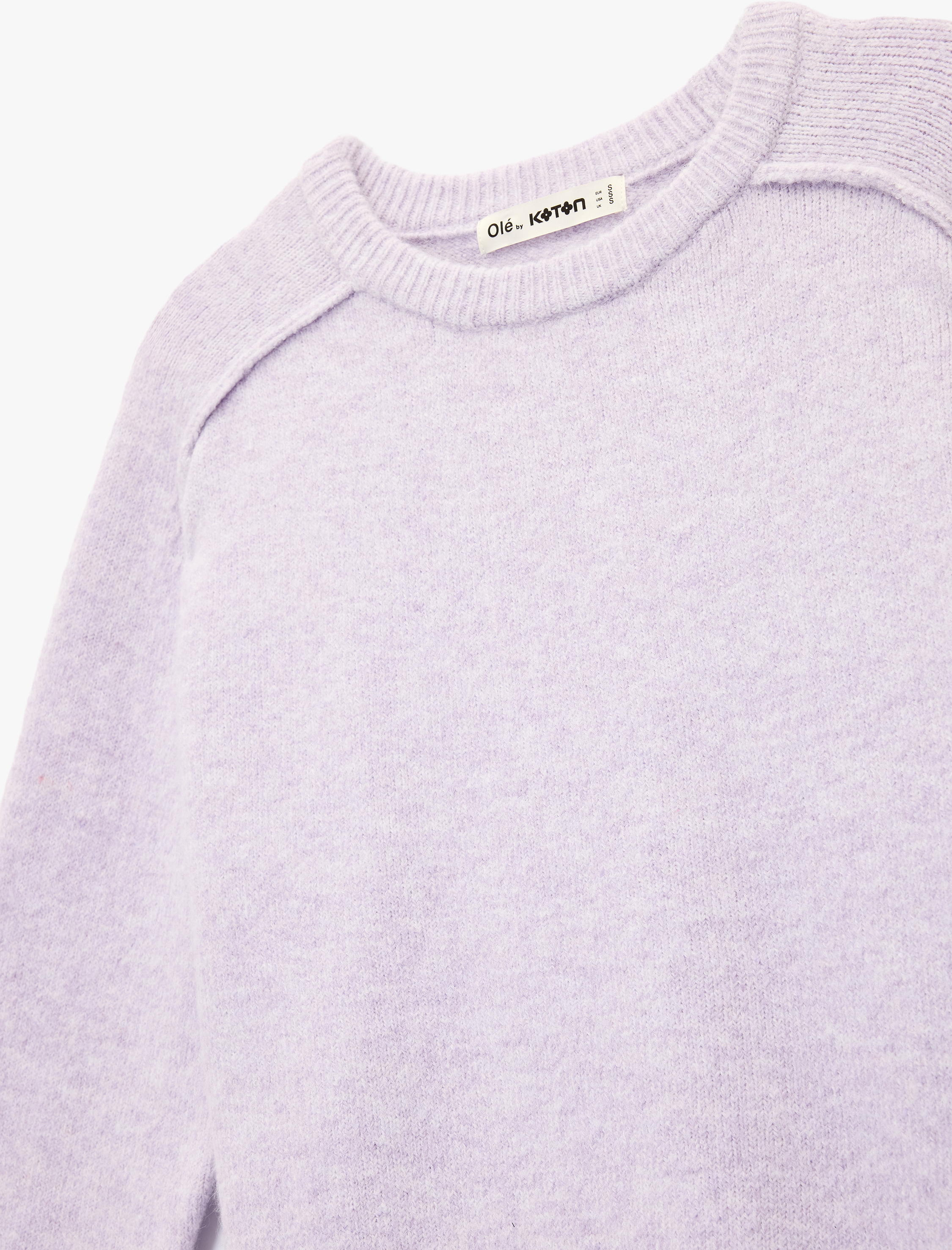   Uzun Kollu Bisiklet Yaka Dikiş Detaylı Basic Triko Kazak