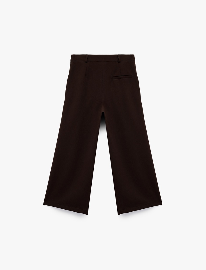 Kız Çocuk Beli Ayarlanabilir Lastikli Basic Geniş Paça Pantolon