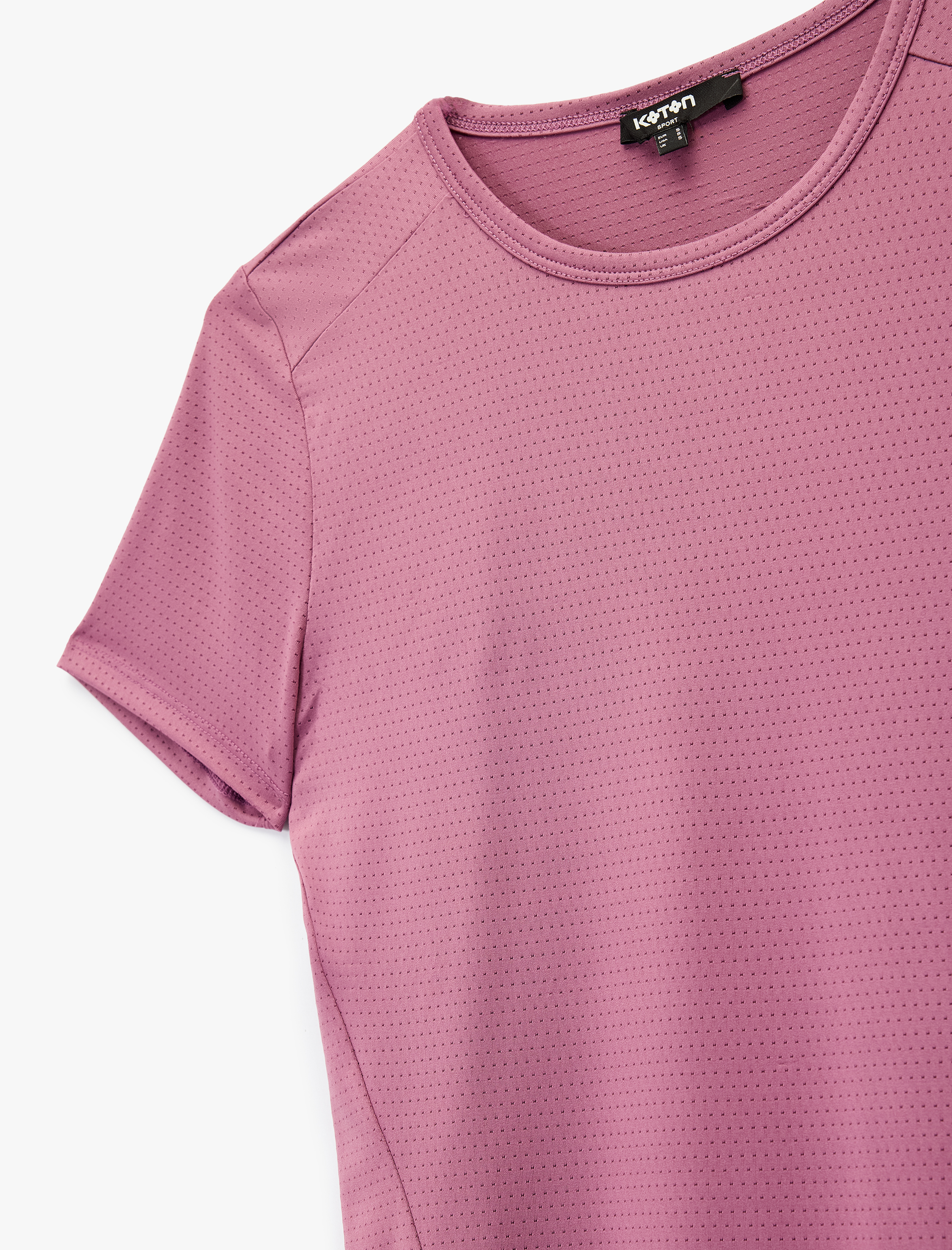   Kısa Kollu Bisiklet Yaka Dikiş Detaylı Spor Tişört