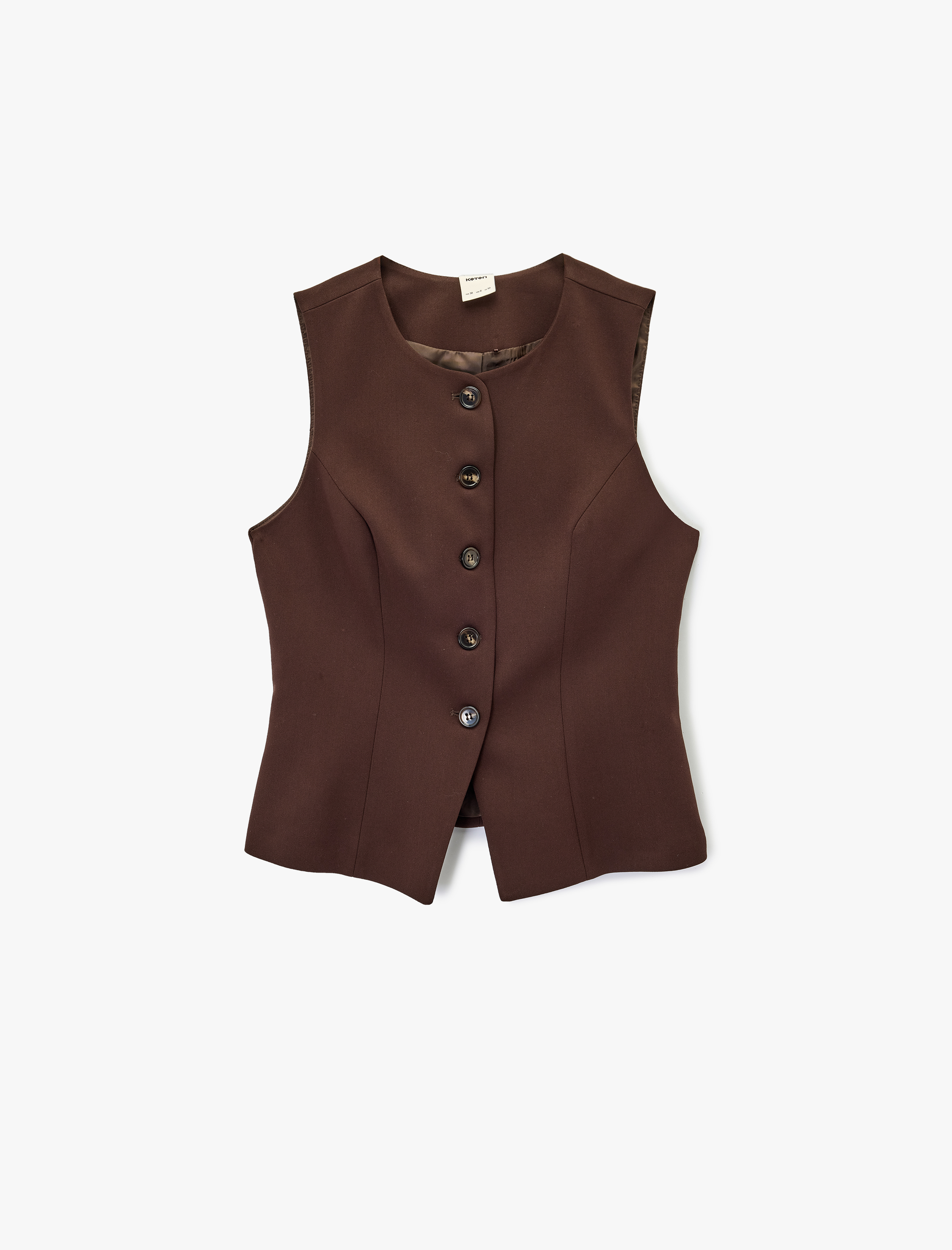   Bisiklet Yaka Düğmeli Slim Fit Blazer Yelek