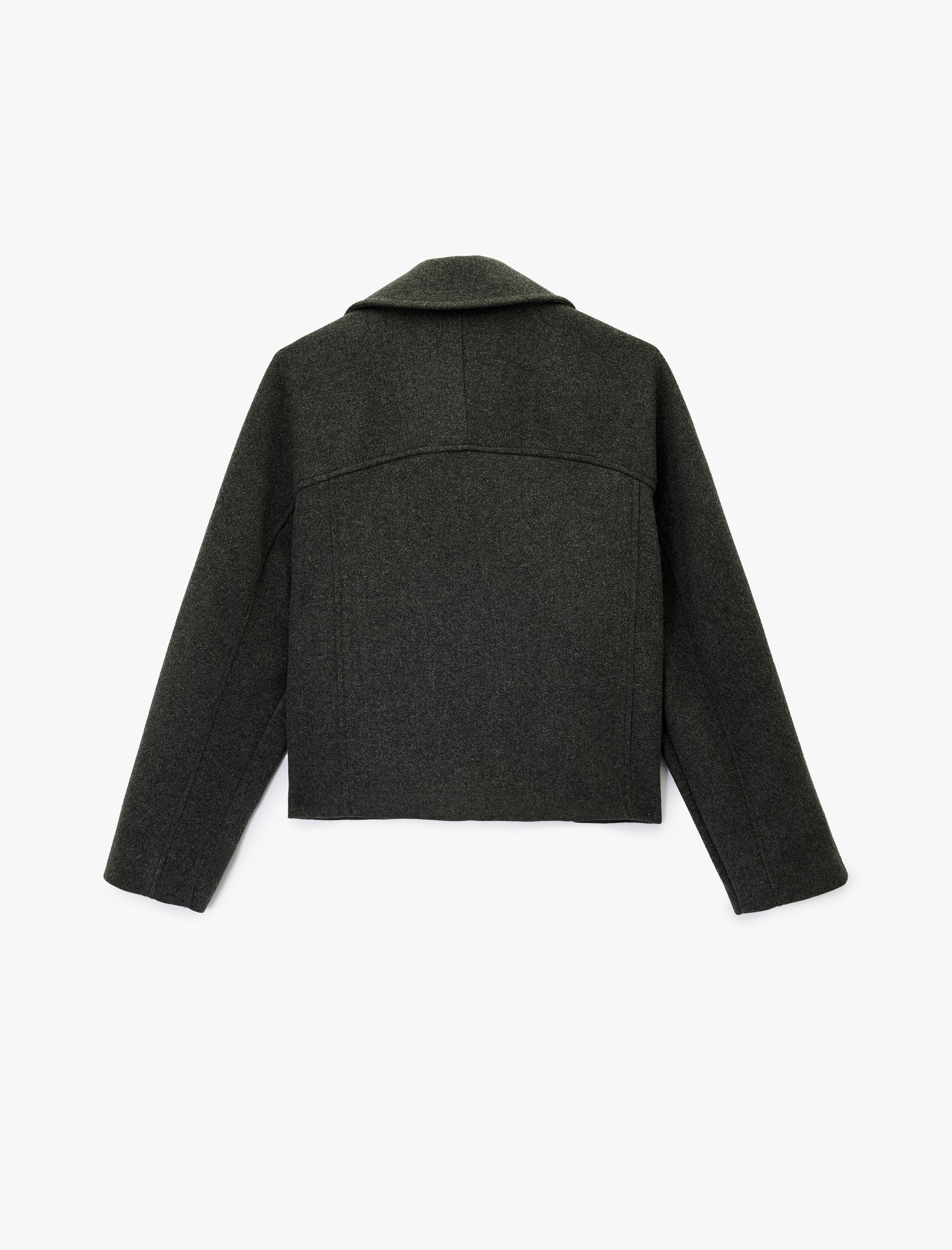   Koton X Melis Ağazat - Uzun Kollu Cepli Düğmeli Taşlı Kaşe Ceket