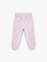 Pamuklu Beli Lastikli Fiyonk Detaylı Şardonlu Jogger Eşofman Altı