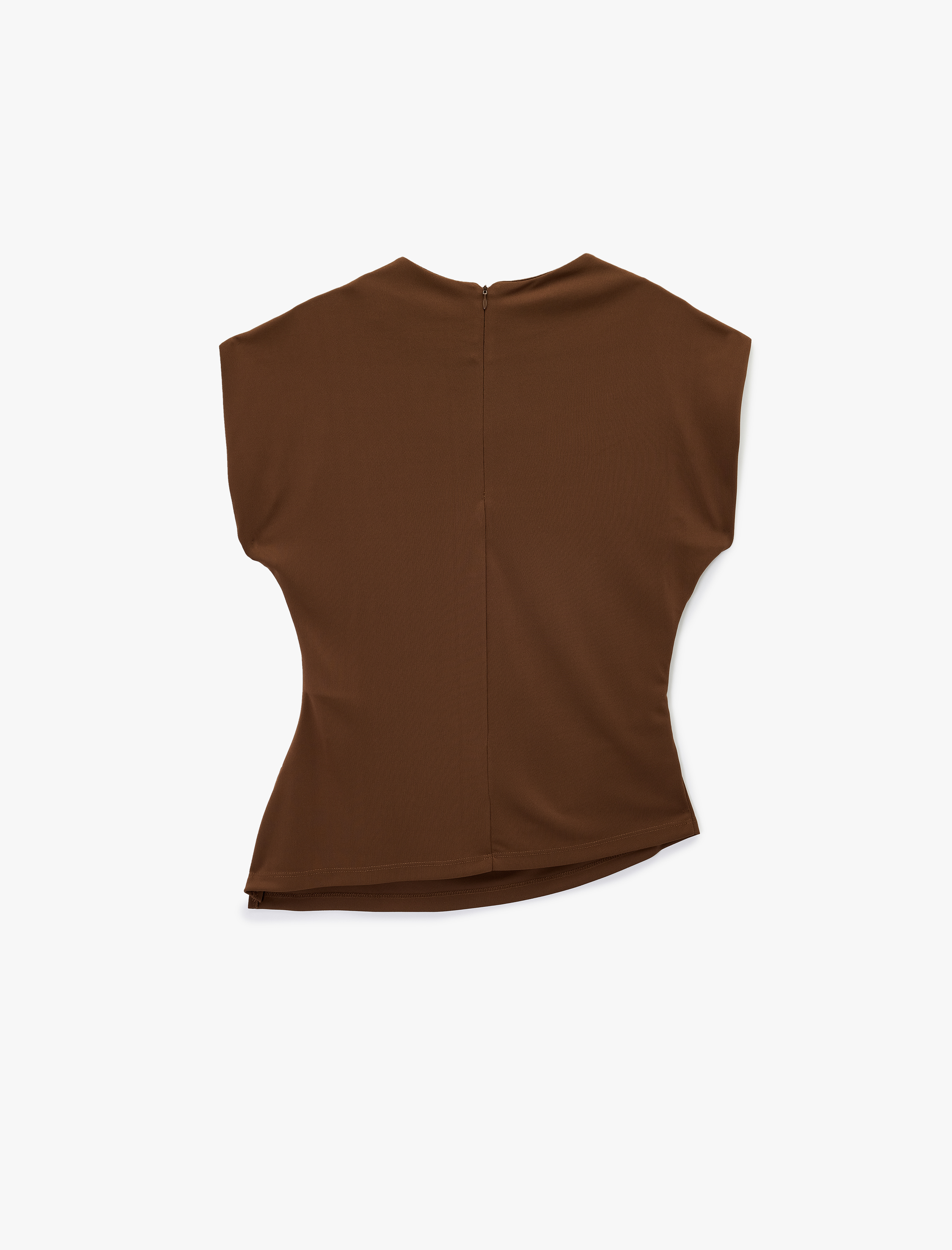   Asimetrik Drape Detaylı Kolsuz Bluz