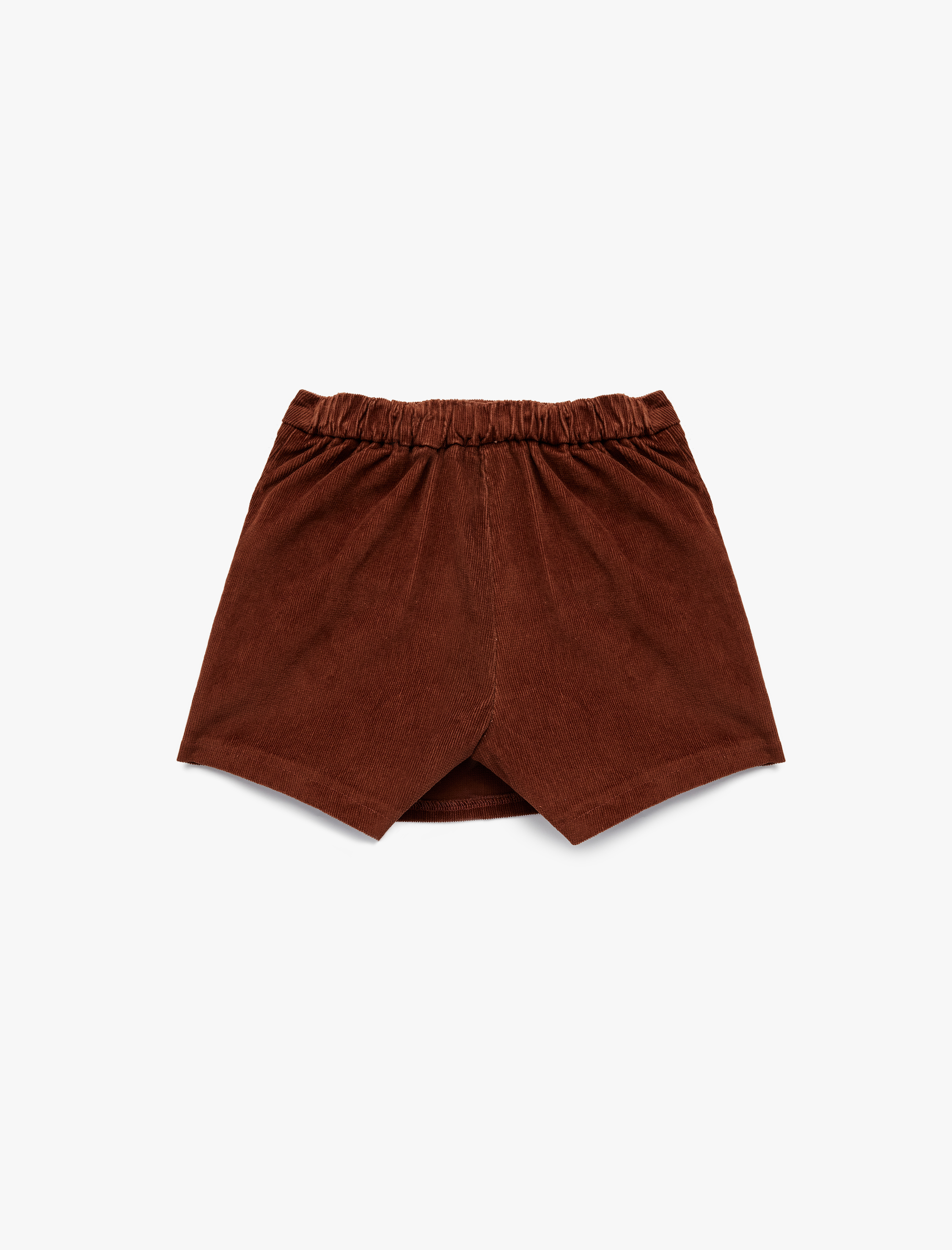  Kız Çocuk Pamuklu Beli Lastikli Kadife Şort Etek
