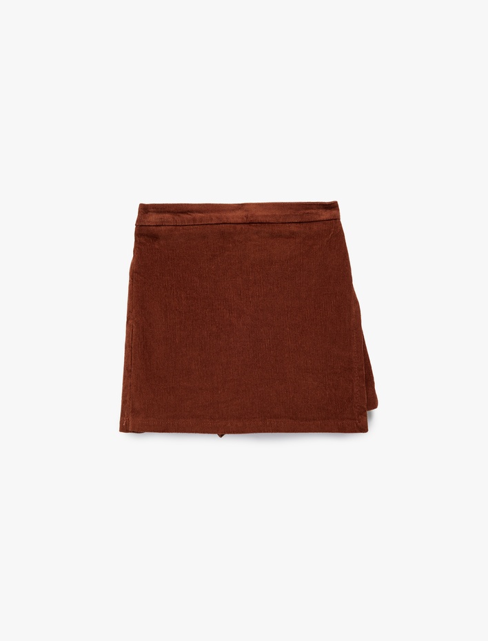 Kız Çocuk Pamuklu Beli Lastikli Kadife Şort Etek