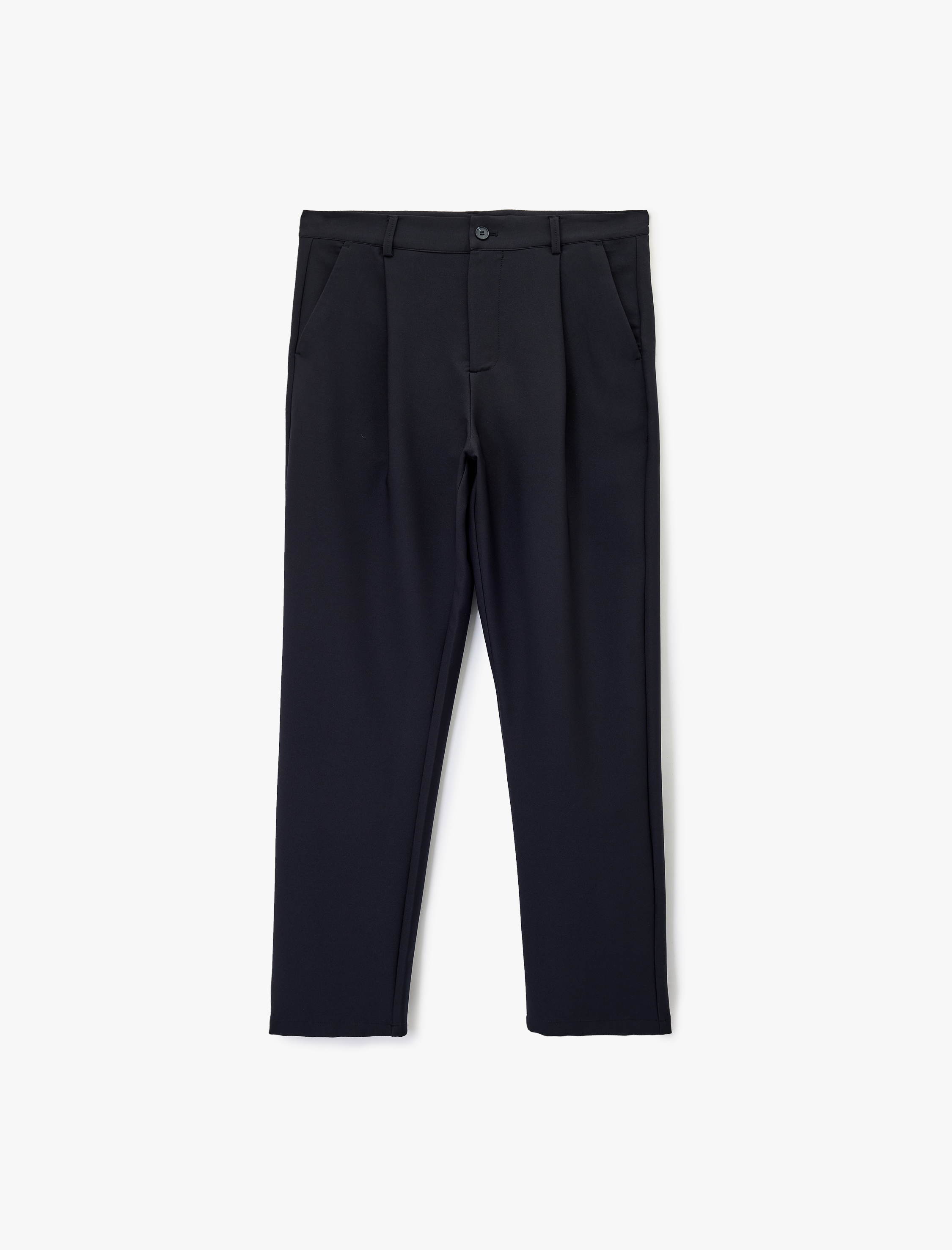   Rahat Kalıp Cepli Pileli Kumaş Pantolon