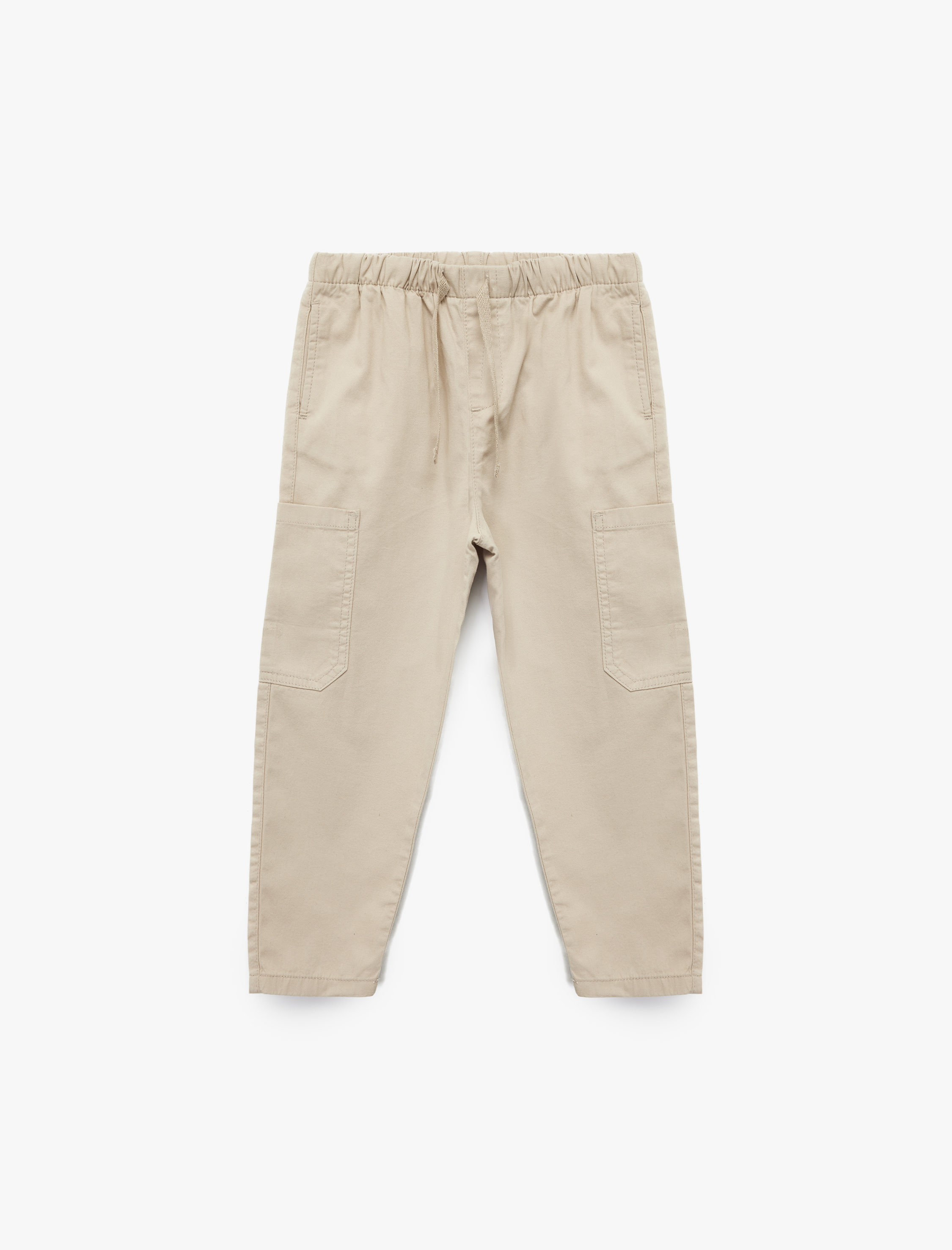 Erkek Bebek Cep Detaylı Beli Bağlamalı Pamuklu Basic Pantolon