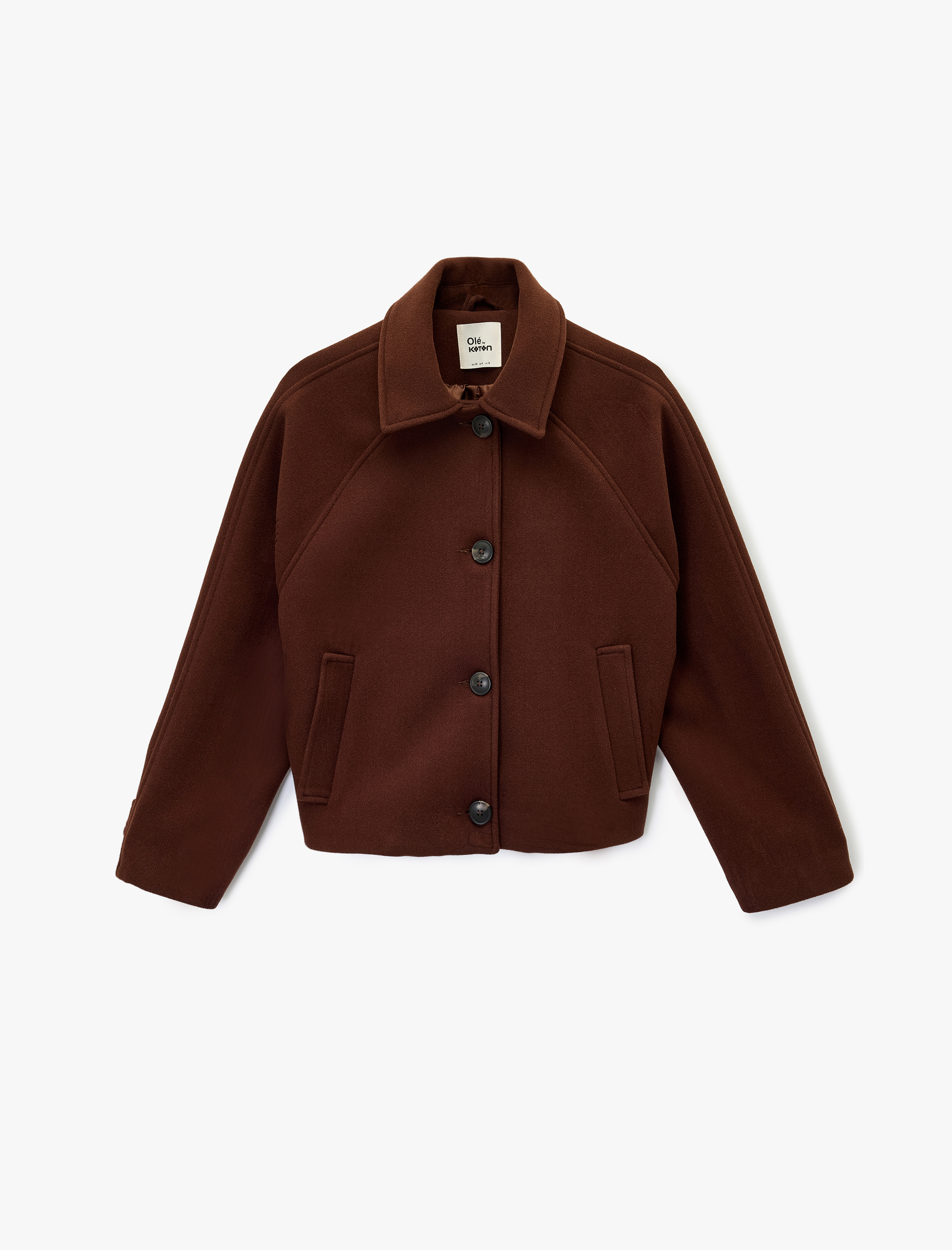   Uzun Kollu Klasik Yaka Düğmeli Cep Detaylı Ceket