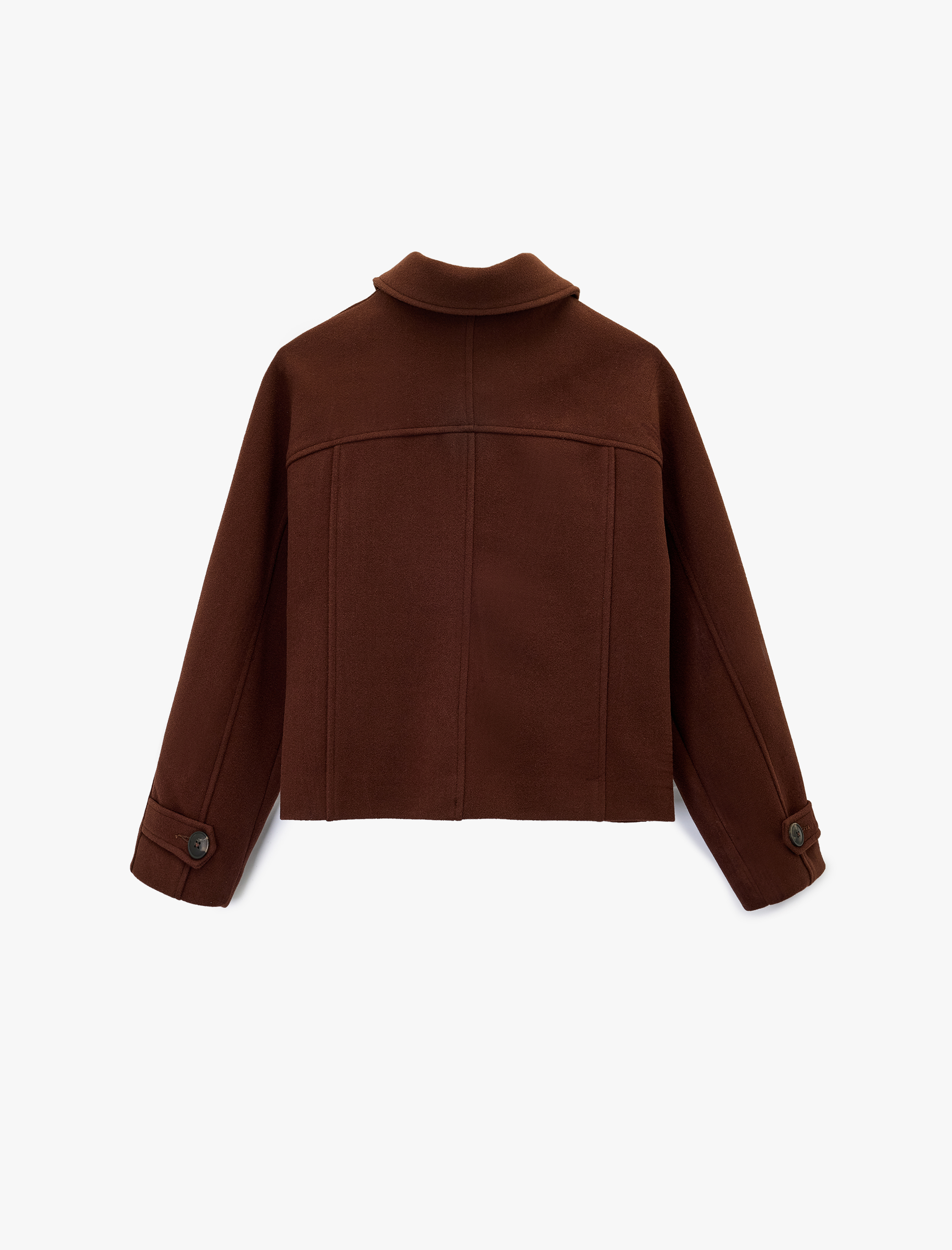   Uzun Kollu Klasik Yaka Düğmeli Cep Detaylı Ceket