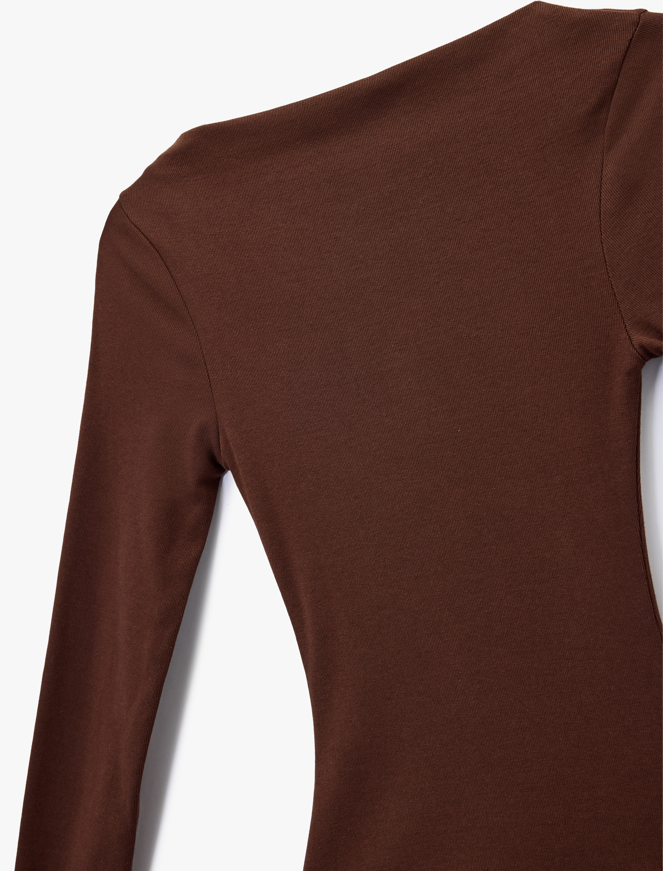   Uzun Kollu Bisiklet Yaka Katlı Volanlı Bodycon Mini Elbise