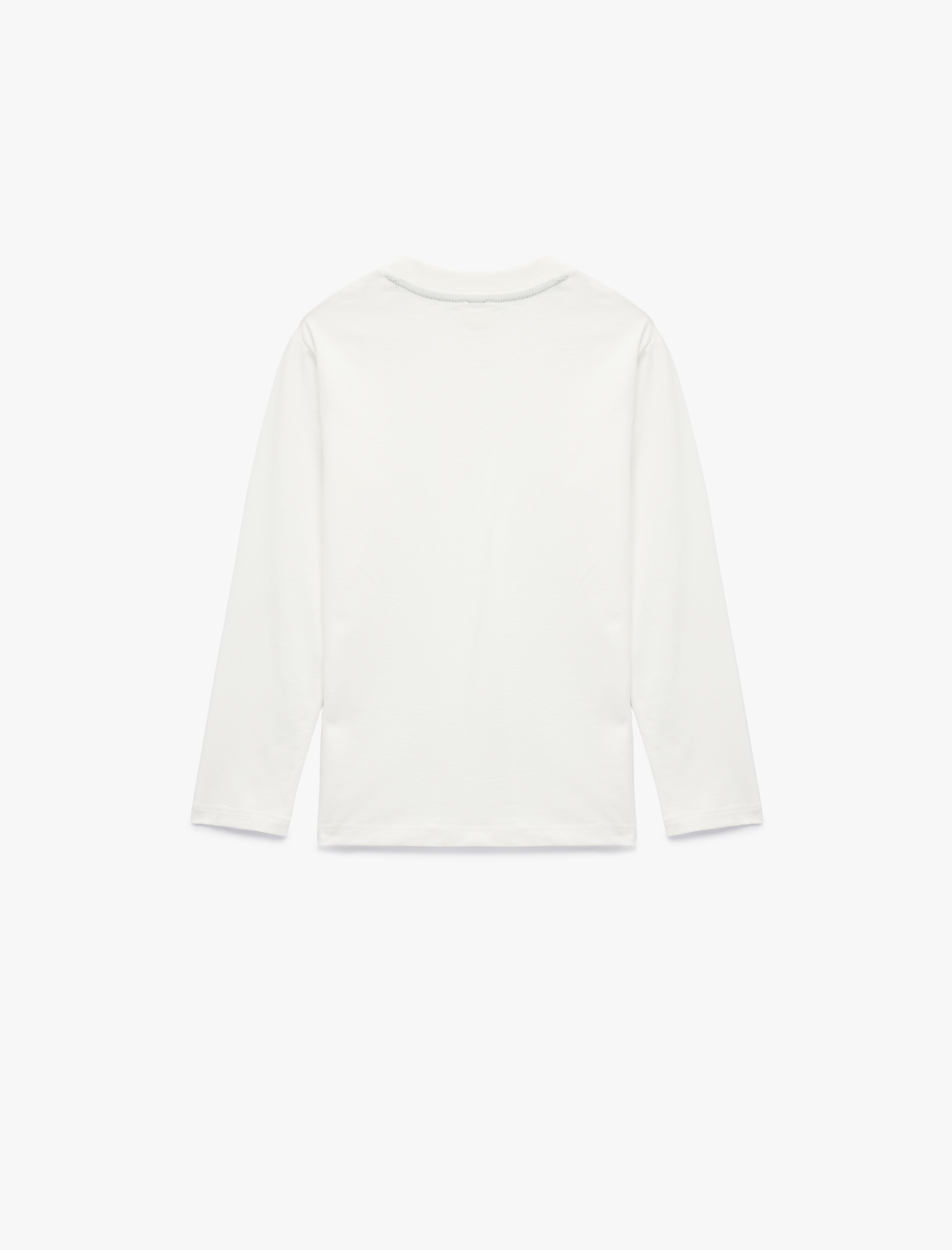  Erkek Çocuk Pamuklu Uzun Kollu Bisiklet Yaka Cep Detaylı Tişört