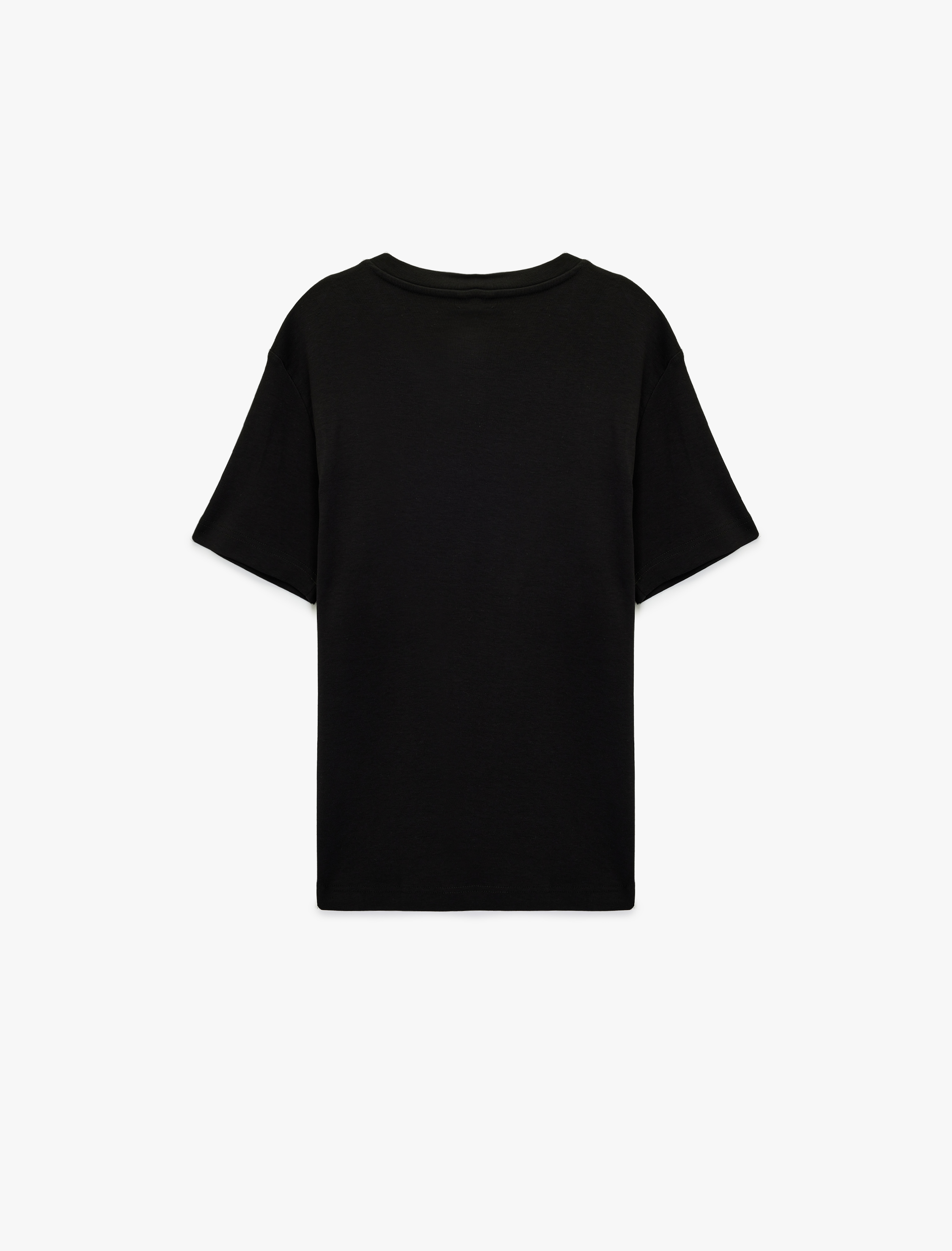   Regular Fit Kısa Kollu Pamuklu Bisiklet Yaka Tişört