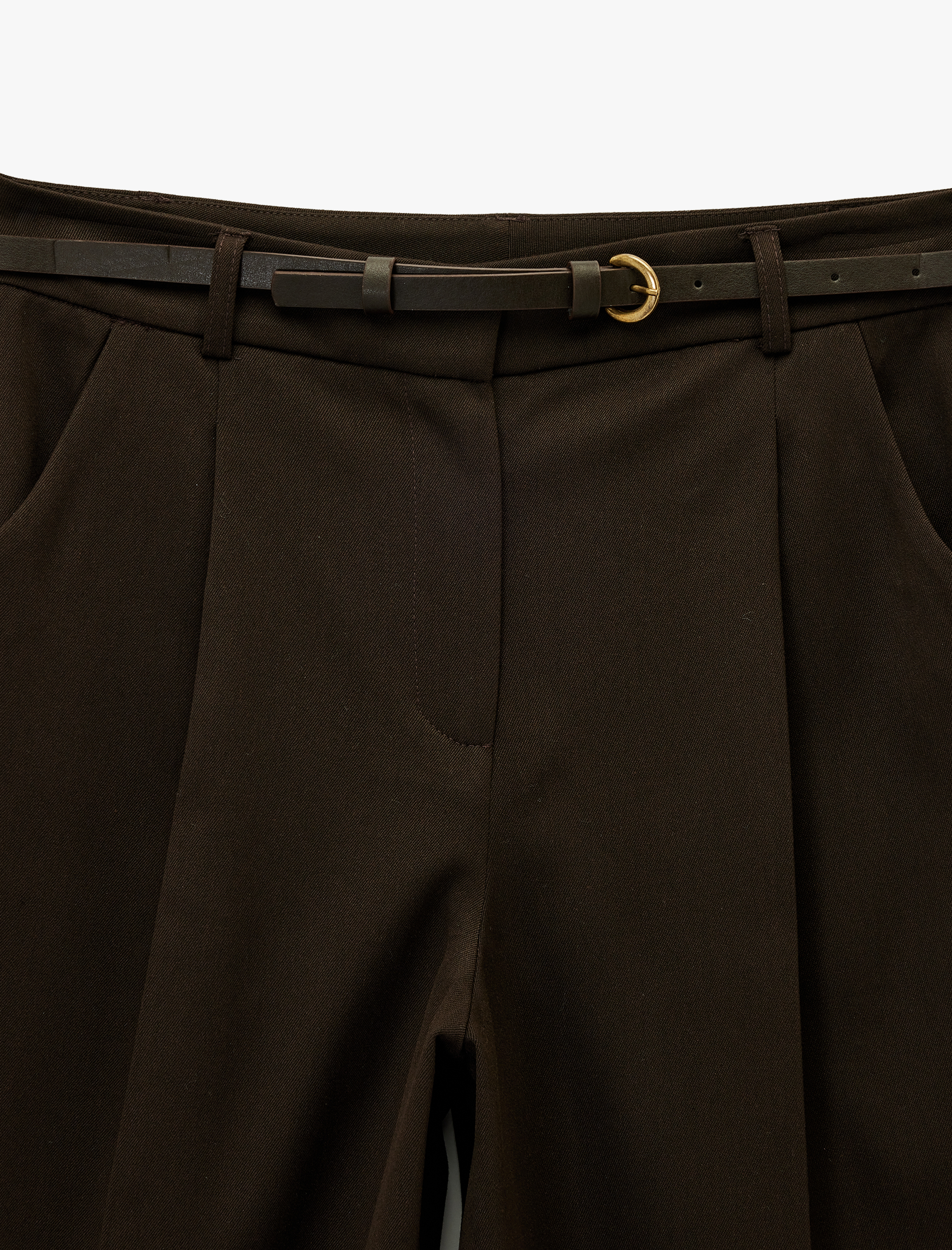   Cepli Kemerli Yüksek Bel Oversize Cigarette Pantolon