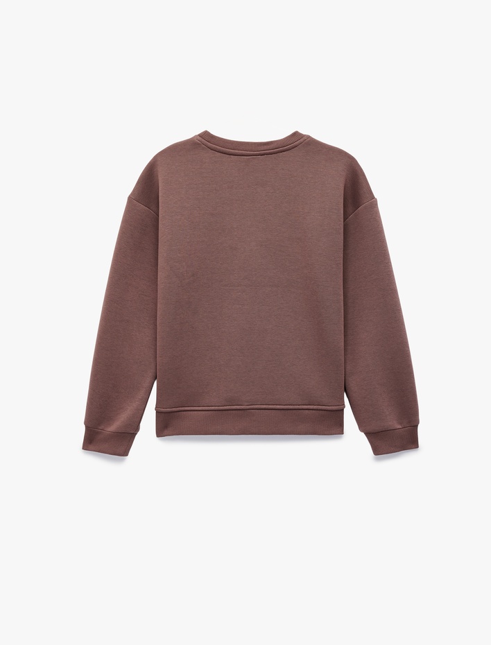 Kız Çocuk Uzun Kollu Bisiklet Yaka Oversize Lisanslı Stitch Baskılı Sweatshirt