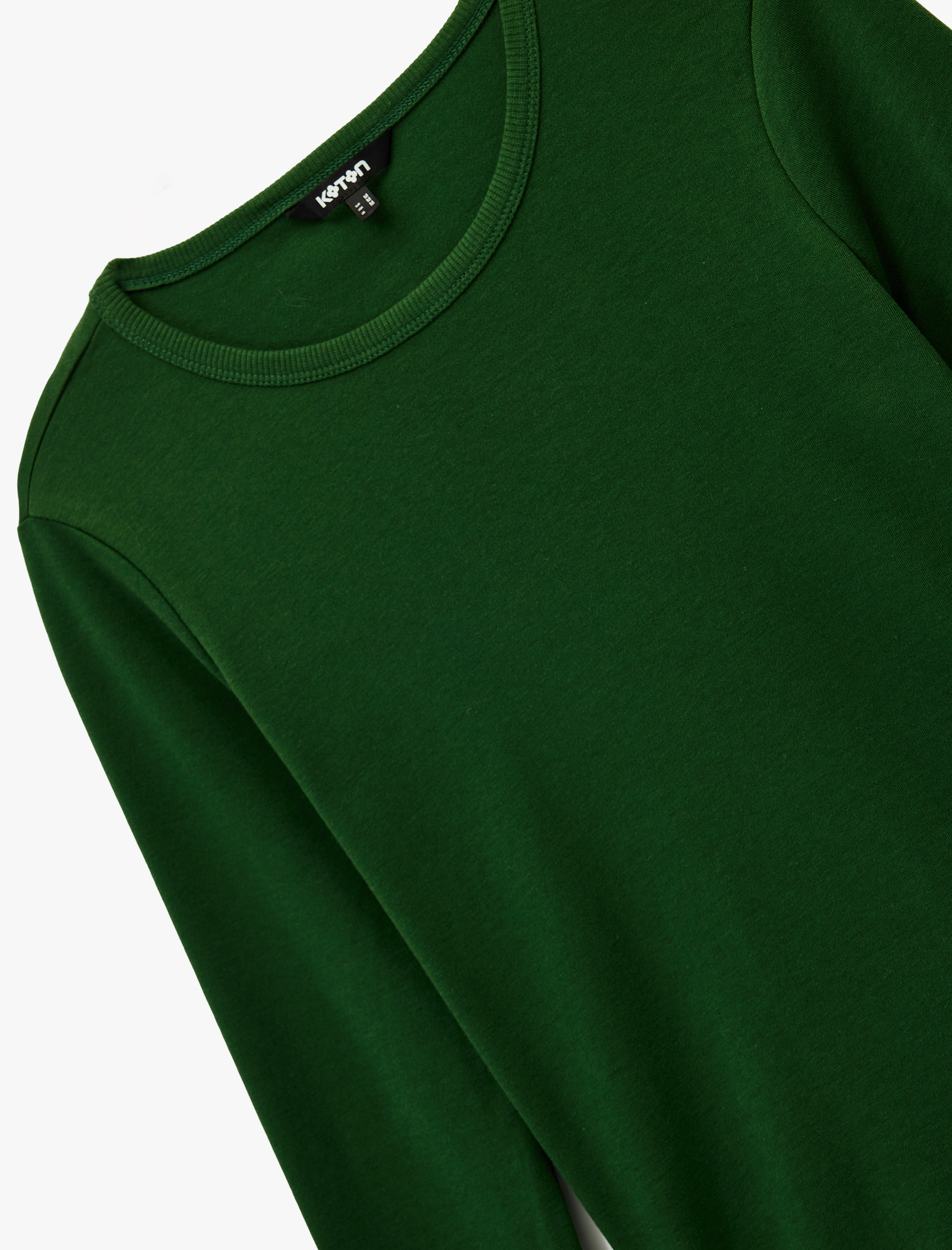   Pamuklu Uzun Kollu Bisiklet Yaka Basic Tişört