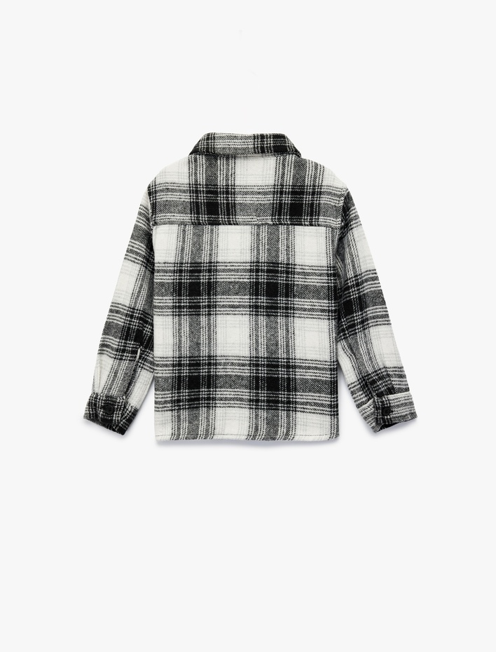 Erkek Bebek Uzun Kollu Klasik Yaka Cepli Düğmeli Oduncu Gömleği