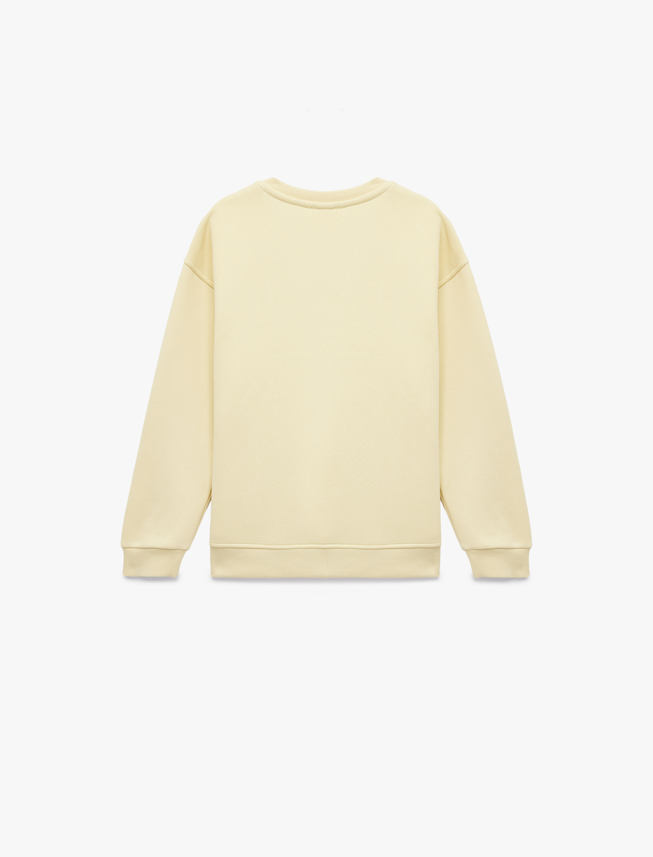  Kız Çocuk Uzun Kollu Bisiklet Yaka Oversize Baskılı Sweatshirt