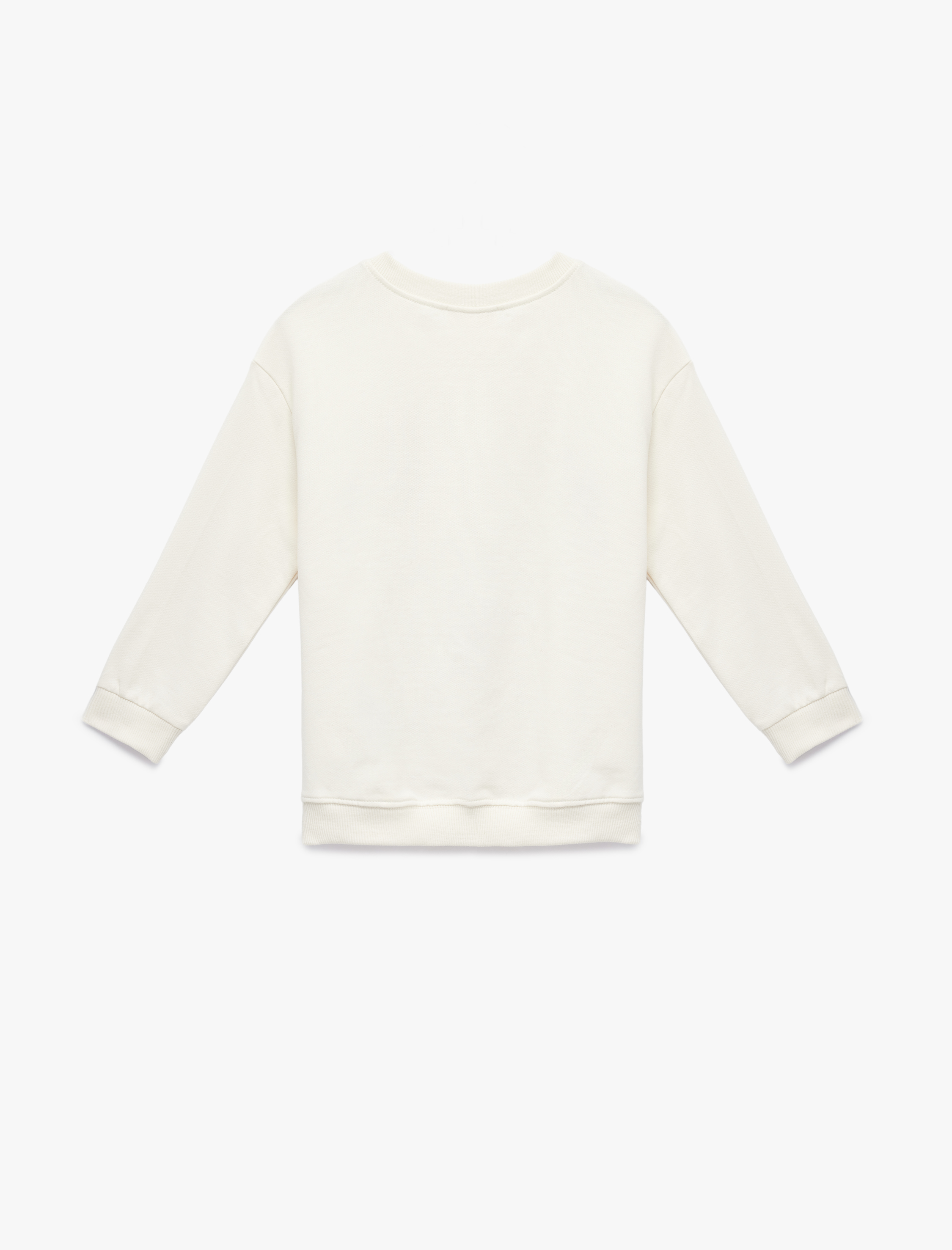  Kız Bebek Uzun Kollu Şardonlu Bisiklet Yaka Yılbaşı Temalı Baskılı Pamuklu Sweatshirt