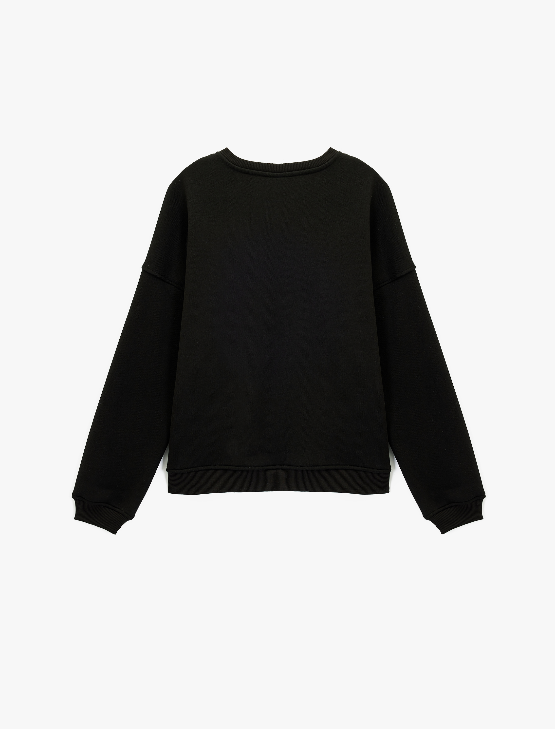   Şardonlu Uzun Kollu Bisiklet Yaka Pul Payet Detaylı Sweatshirt