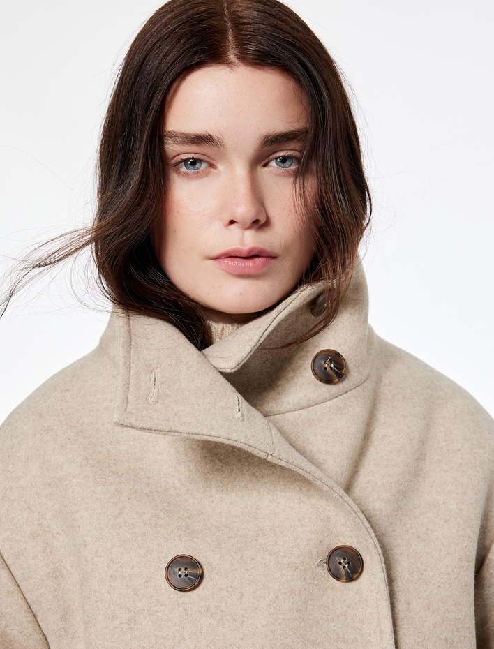  Koton X Şahika Ercümen - Dik Yaka Kaban Kısa Kaşe Kruvaze