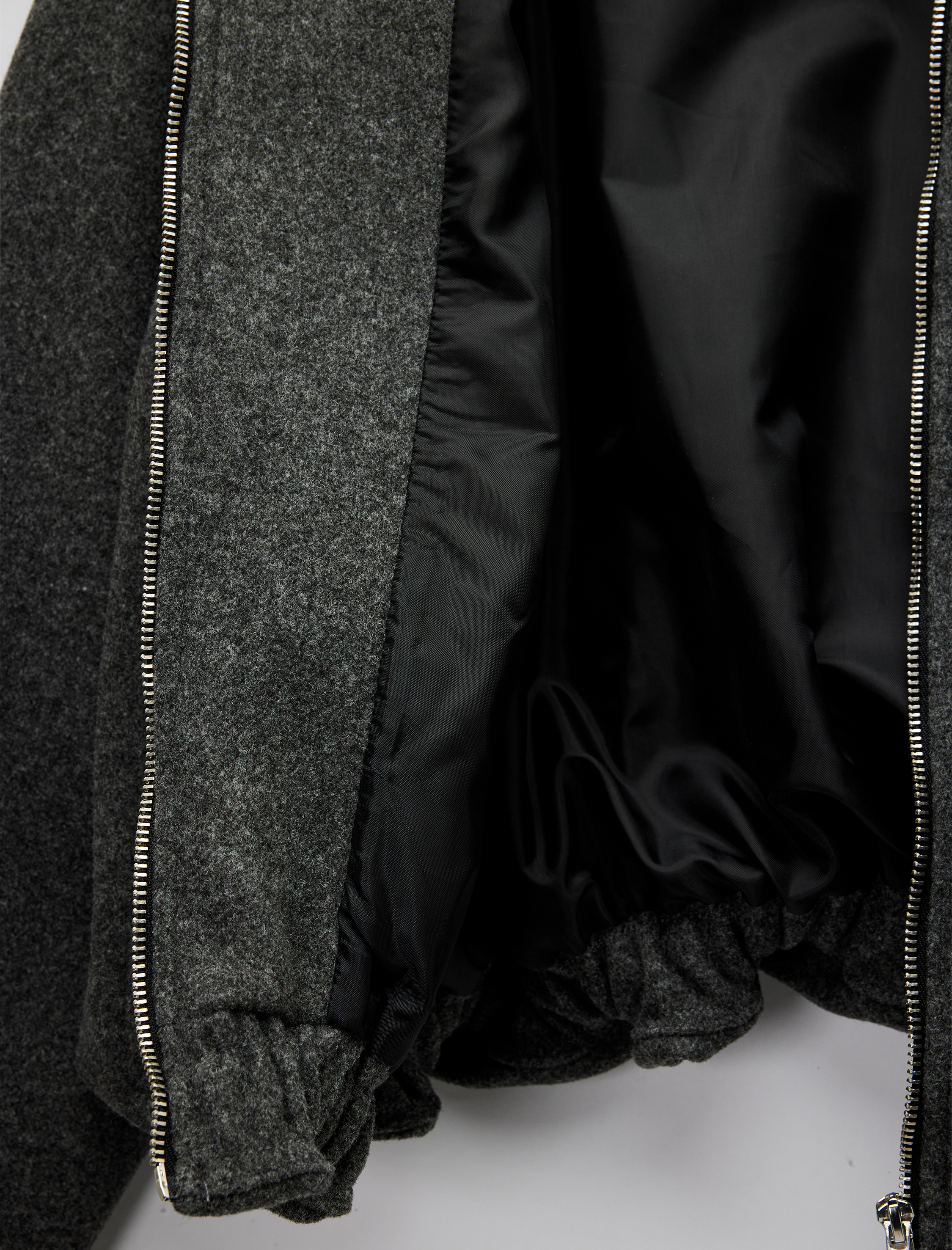   Dik Yaka Uzun Kollu Cepli Fermuarlı Oversize Bomber Ceket