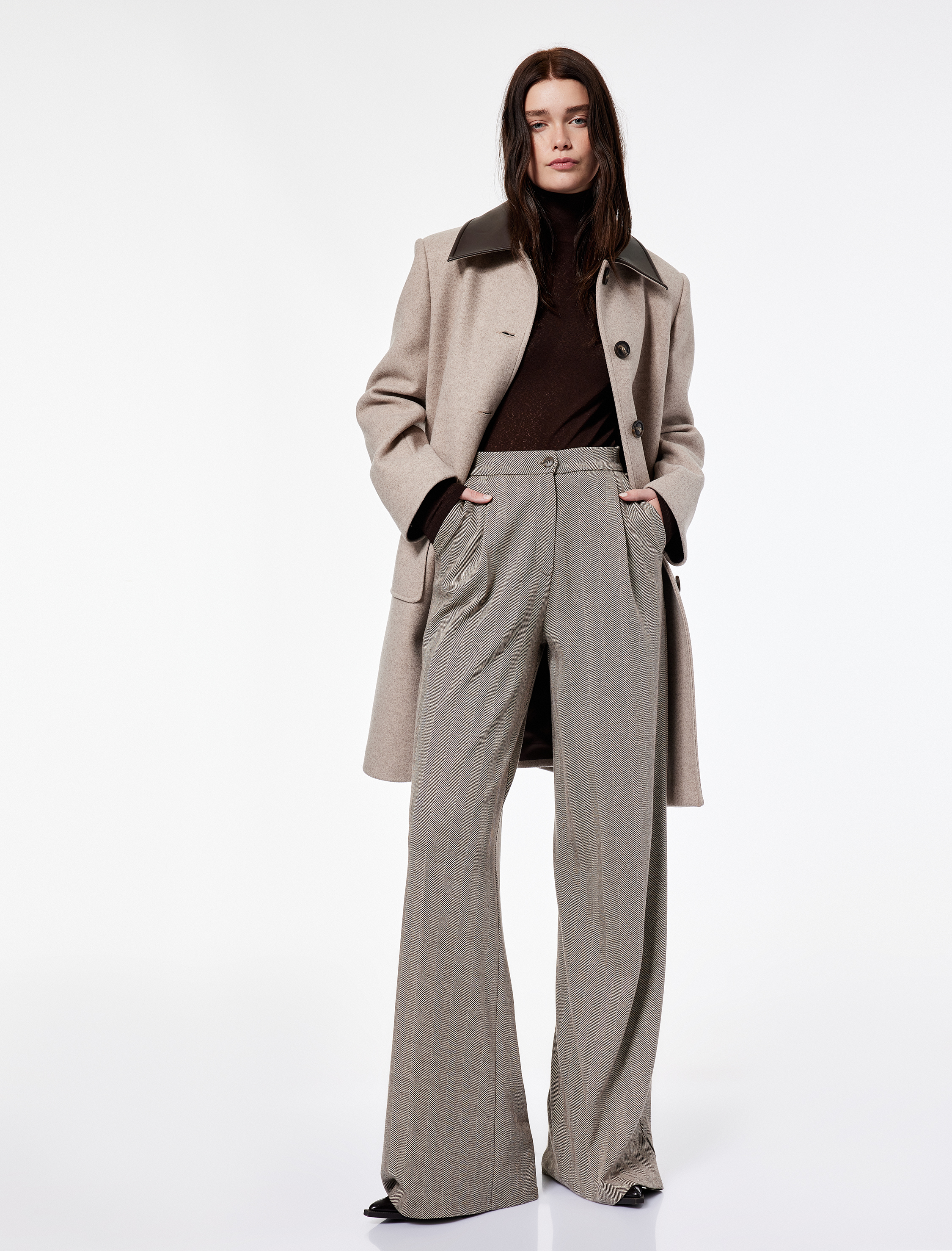   Koton X Şahika Ercümen - Pileli Cepli Uzun Geniş Paça Kumaş Pantolon