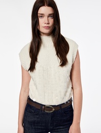 Koton X Şahika Ercümen - Dik Yaka Triko Pullu Payetli Süveter