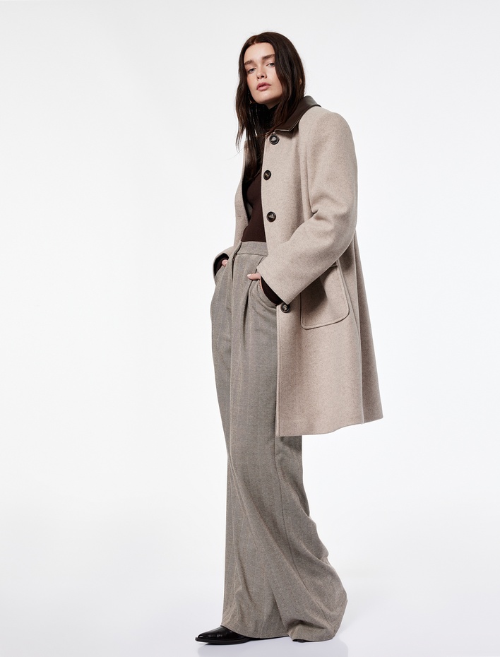  Koton X Şahika Ercümen - Pileli Cepli Uzun Geniş Paça Kumaş Pantolon