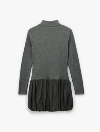 Koton X Şahika Ercümen - Slim Fit Uzun Kollu Dik Yaka Mini Balon Elbise