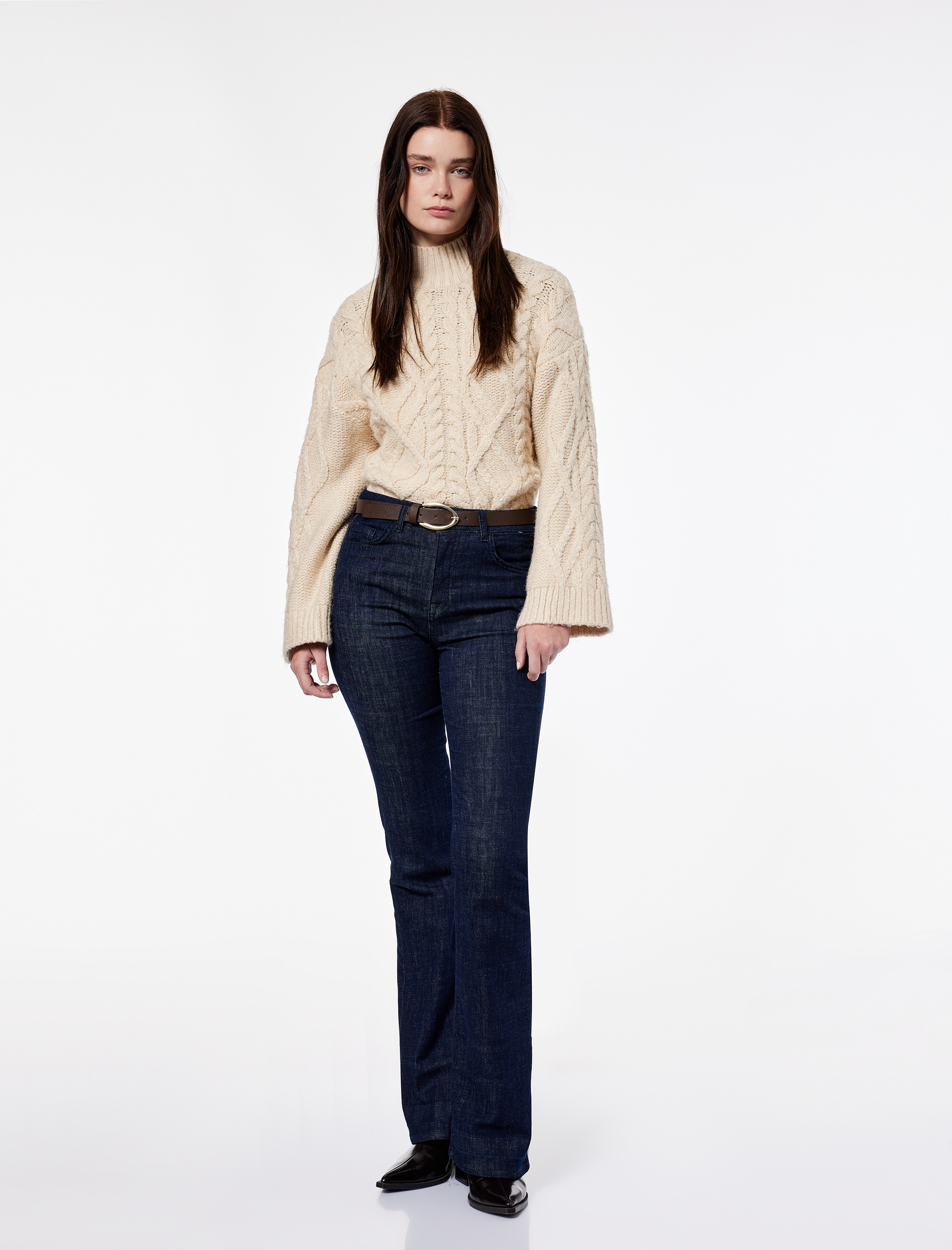   Koton X Şahika Ercümen - Uzun Kollu Balıkçı Yaka Saç Örgü Kazak