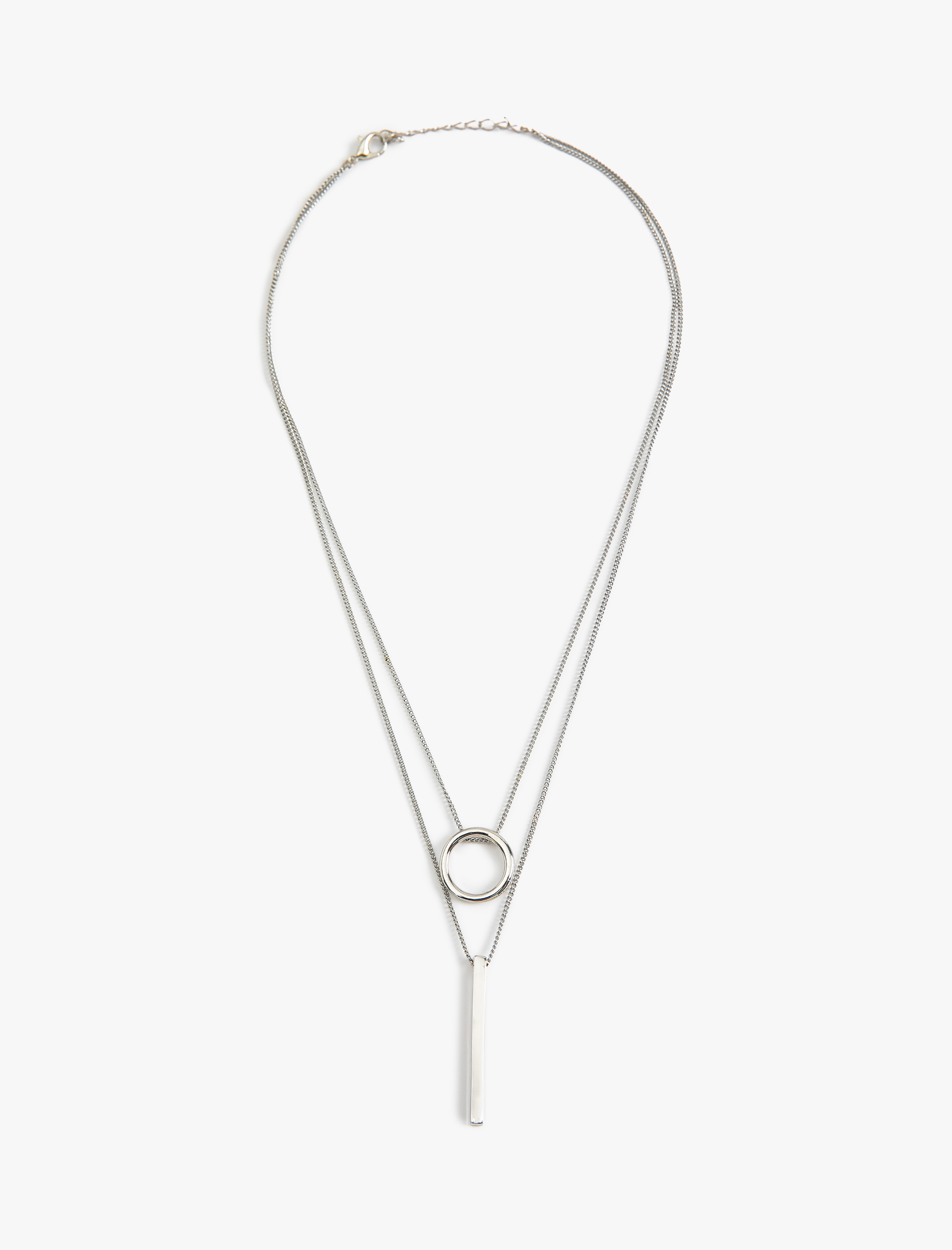  Kadın Zincir Kolye Katlı Geometrik Desenli