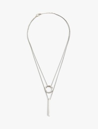 Zincir Kolye Katlı Geometrik Desenli