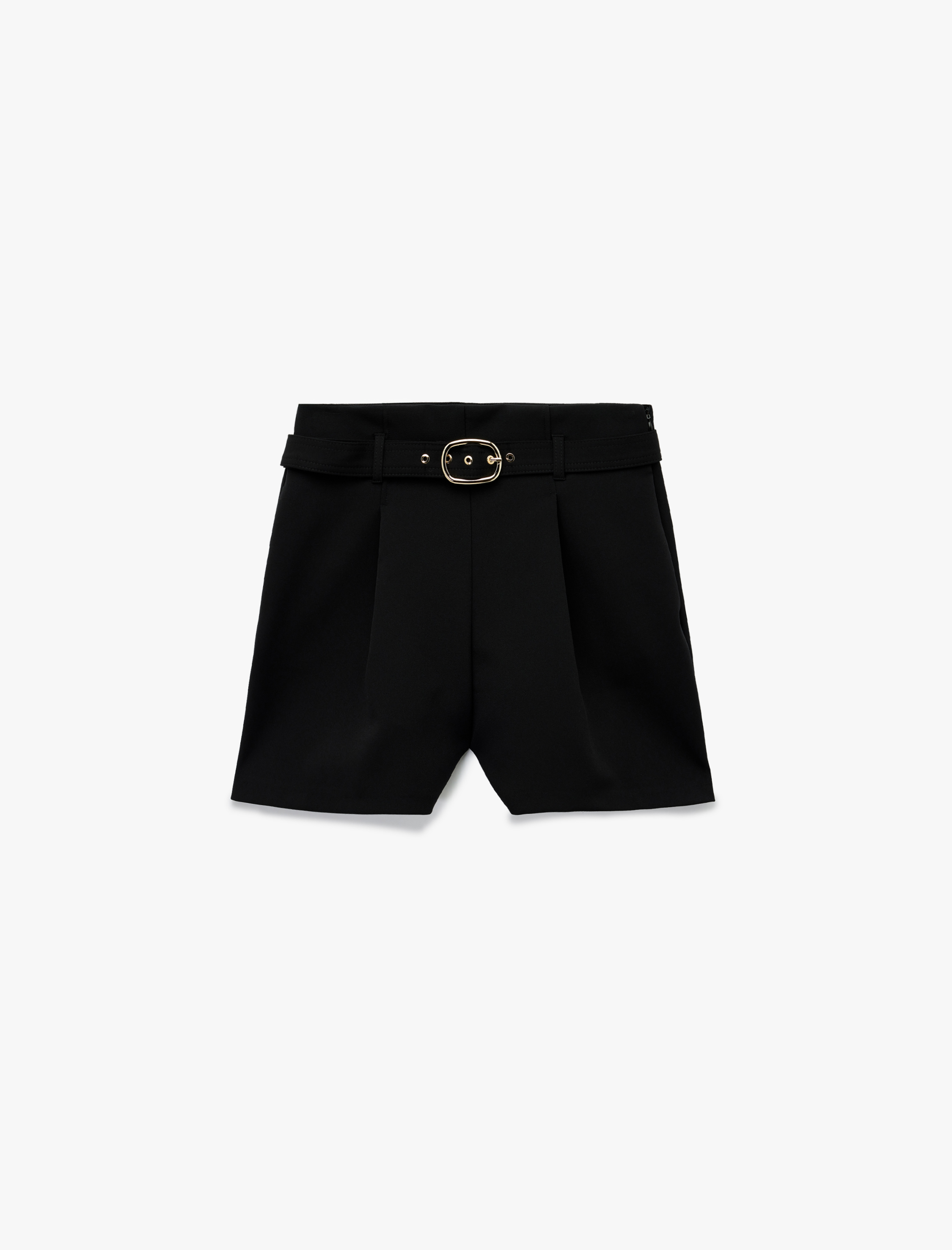   Pile Detaylı Kemer Detaylı Mini Şort