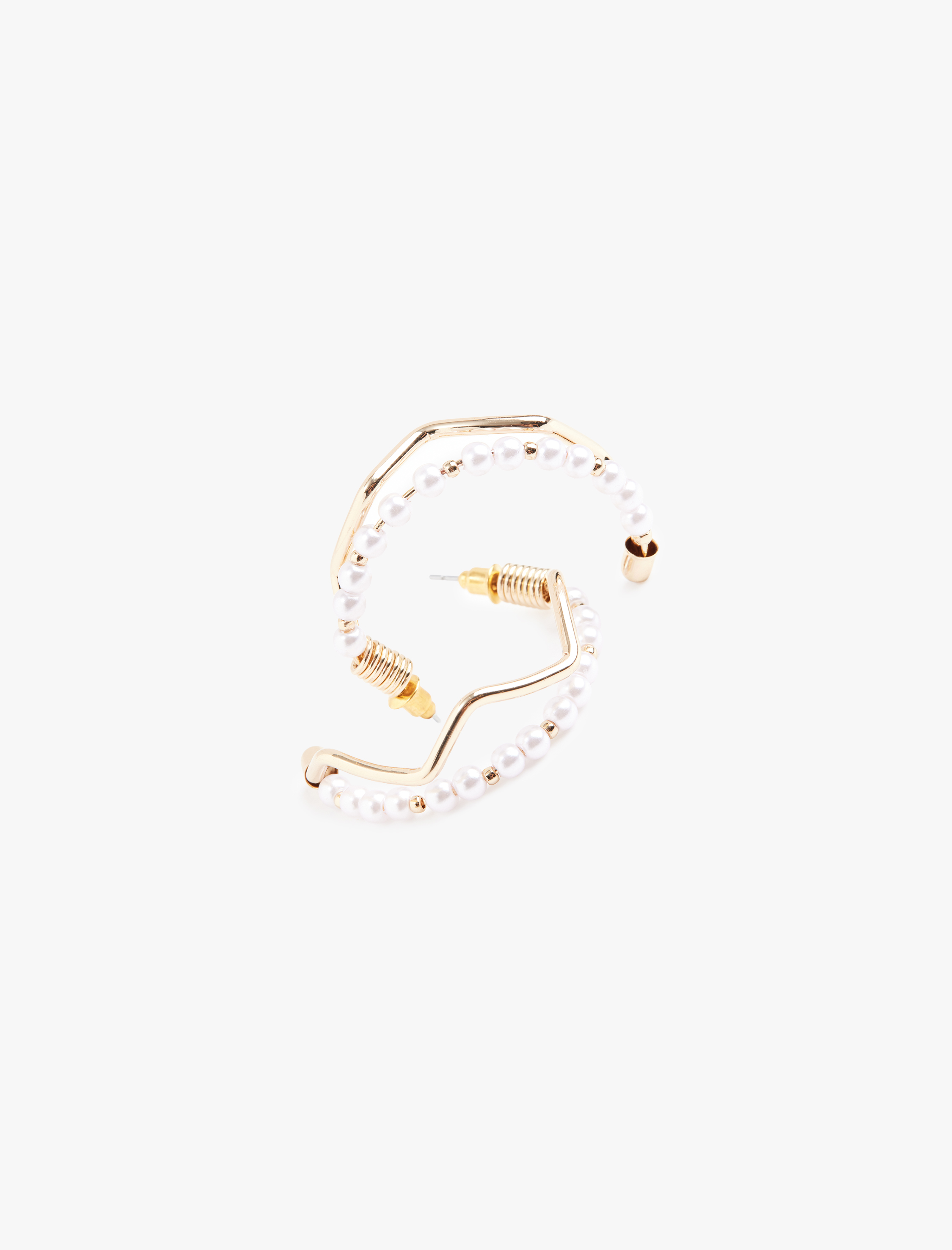  Kadın İncili Geometrik Halka Küpe