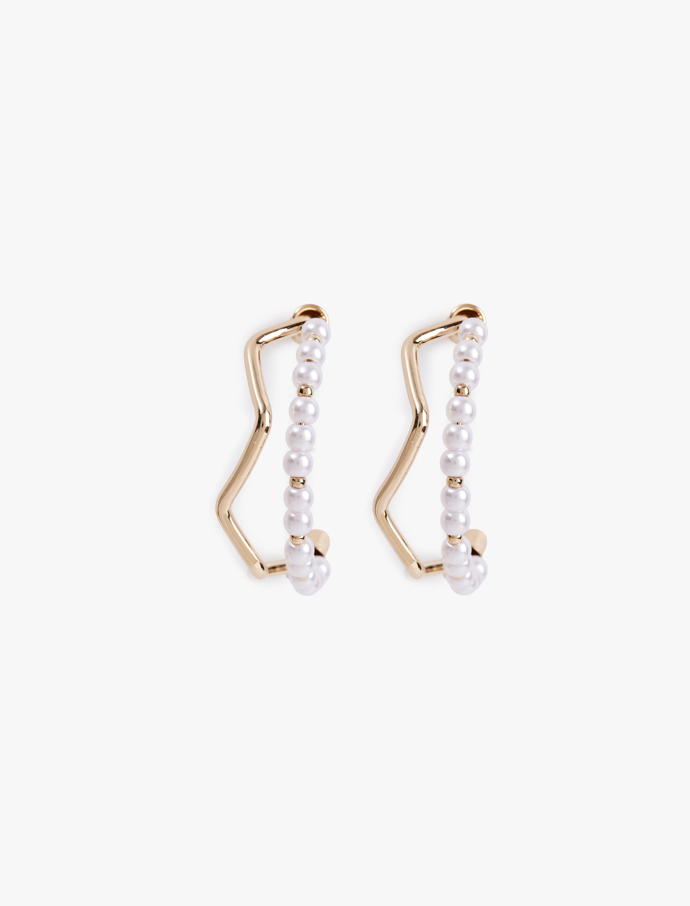  Kadın İncili Geometrik Halka Küpe