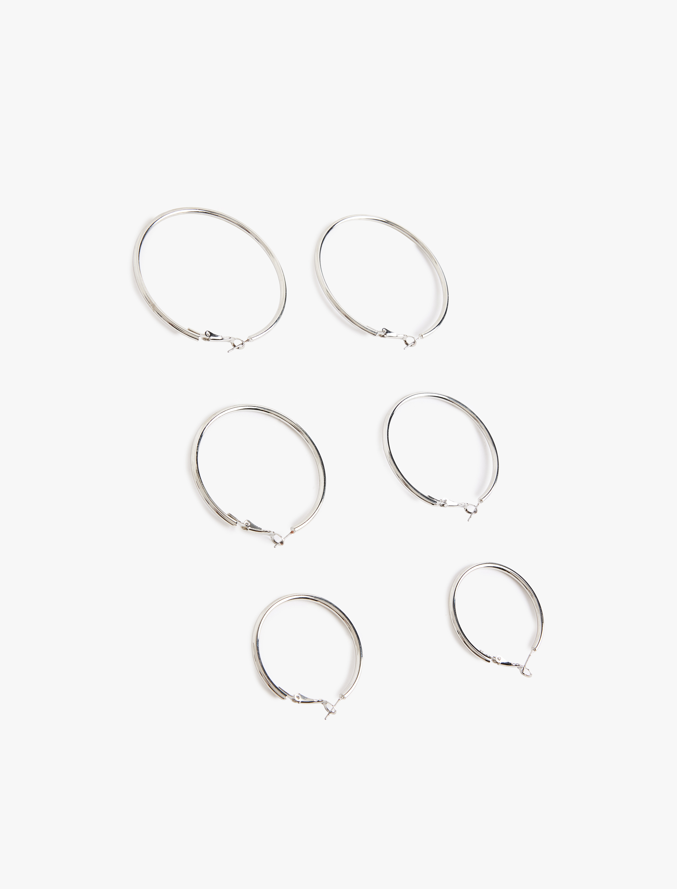  Kadın 3'lü Çelik Halka Küpe Seti