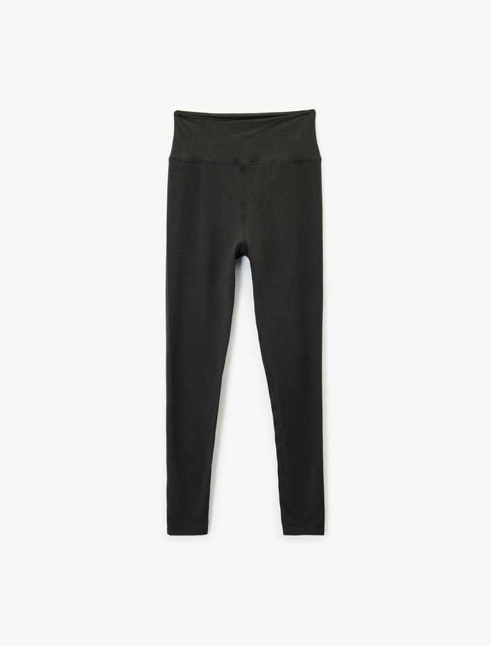  Slim Fit Standart Bel Dikiş Detaylı Spor Tayt