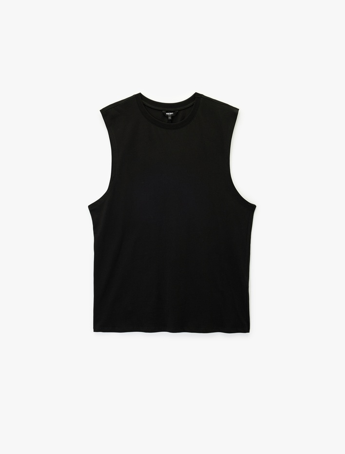  Regular Fit Kolsuz Bisiklet Yaka Pamuklu Basic Atlet