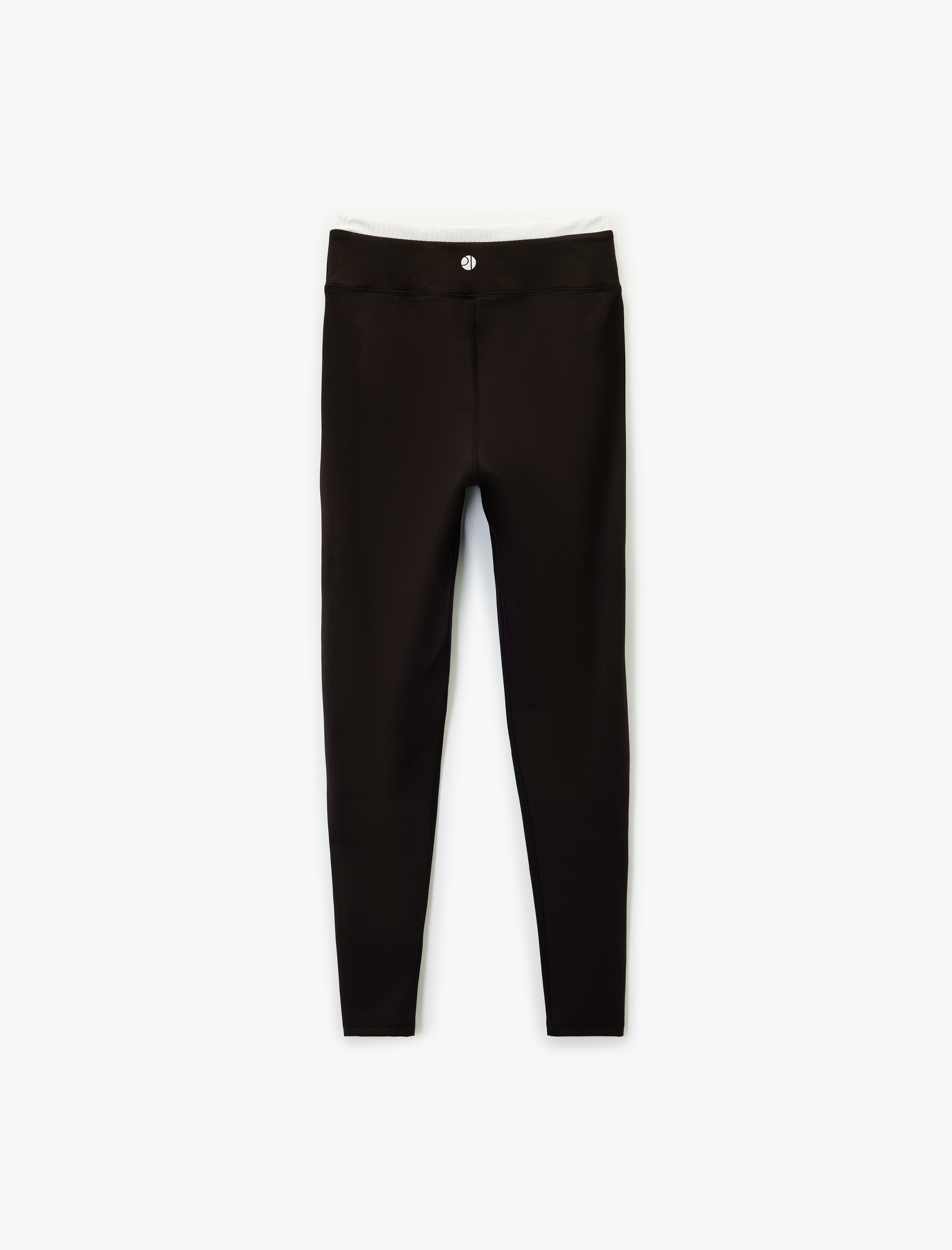   Çift Bel Detaylı Slim Fit Spor Tayt