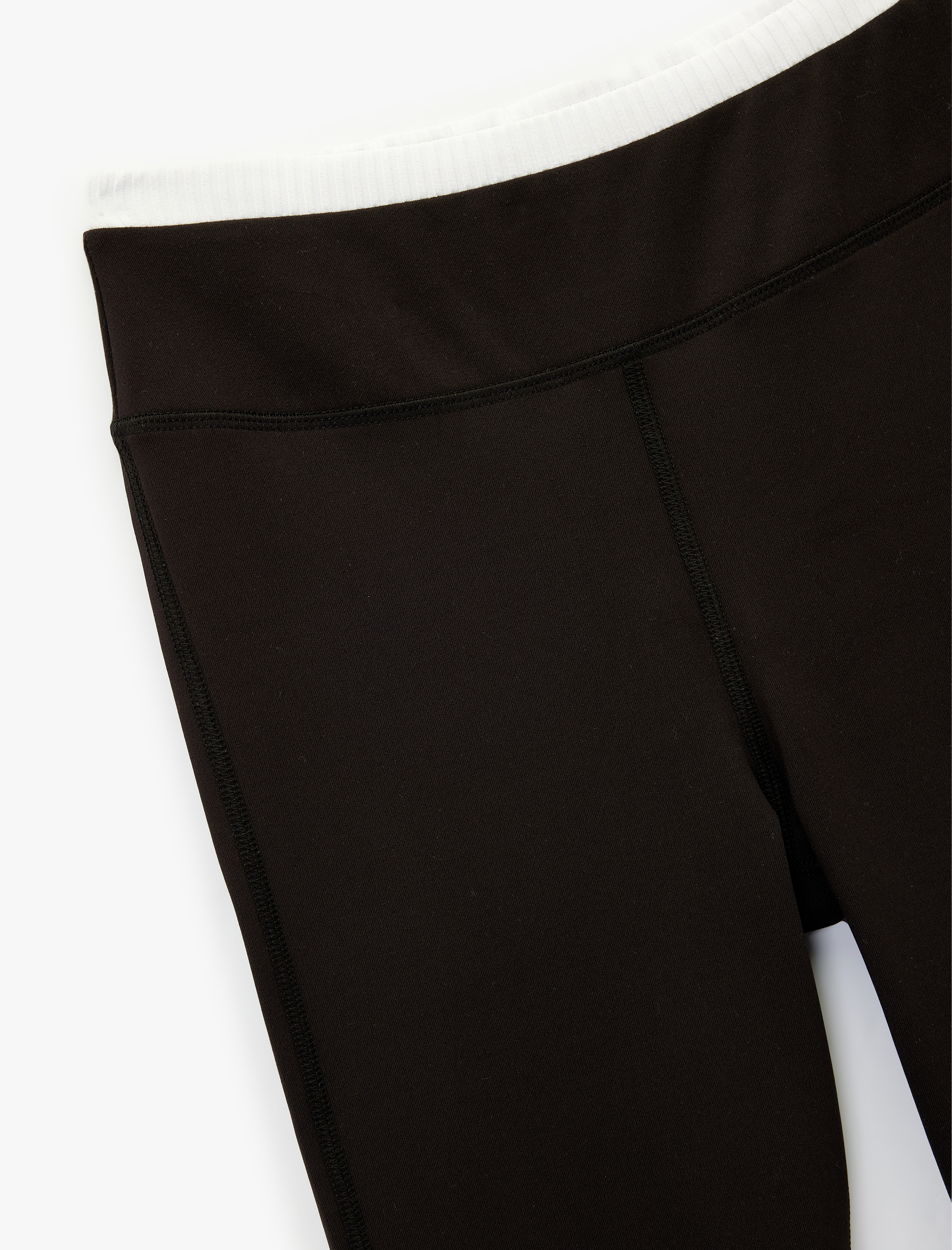   Çift Bel Detaylı Slim Fit Spor Tayt